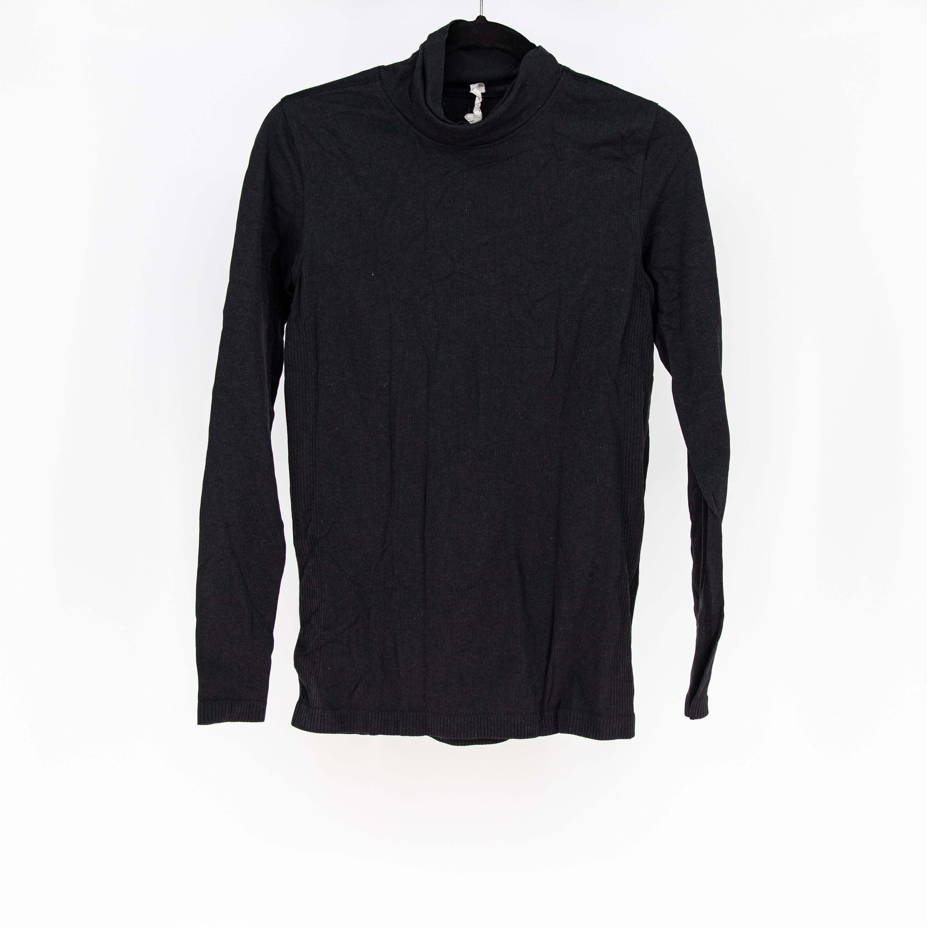 Lululemon Women's Ribbed Merino Wool Blend Turtleneck Long Sleeve Sweater Black