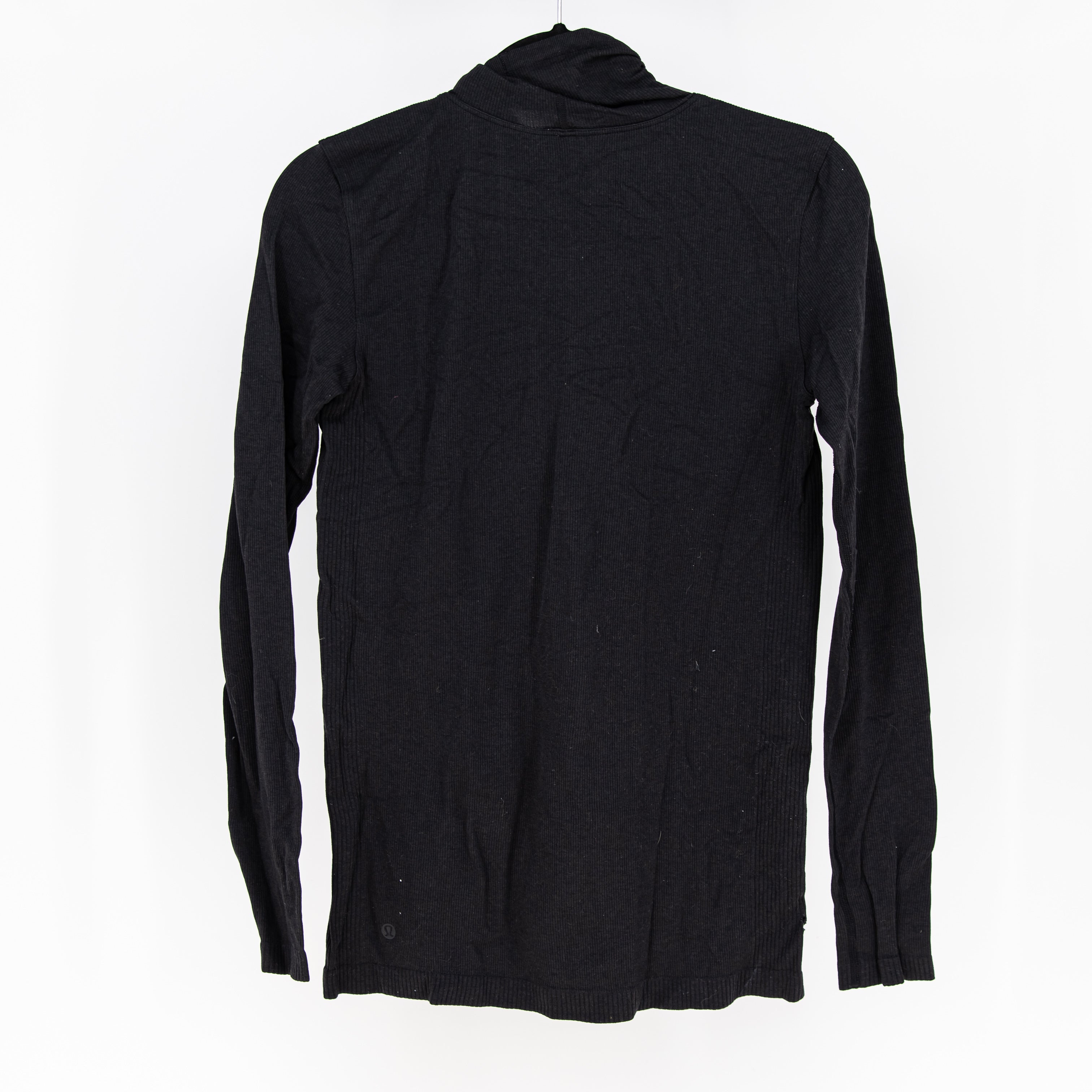 Lululemon Women's Ribbed Merino Wool Blend Turtleneck Long Sleeve Sweater Black