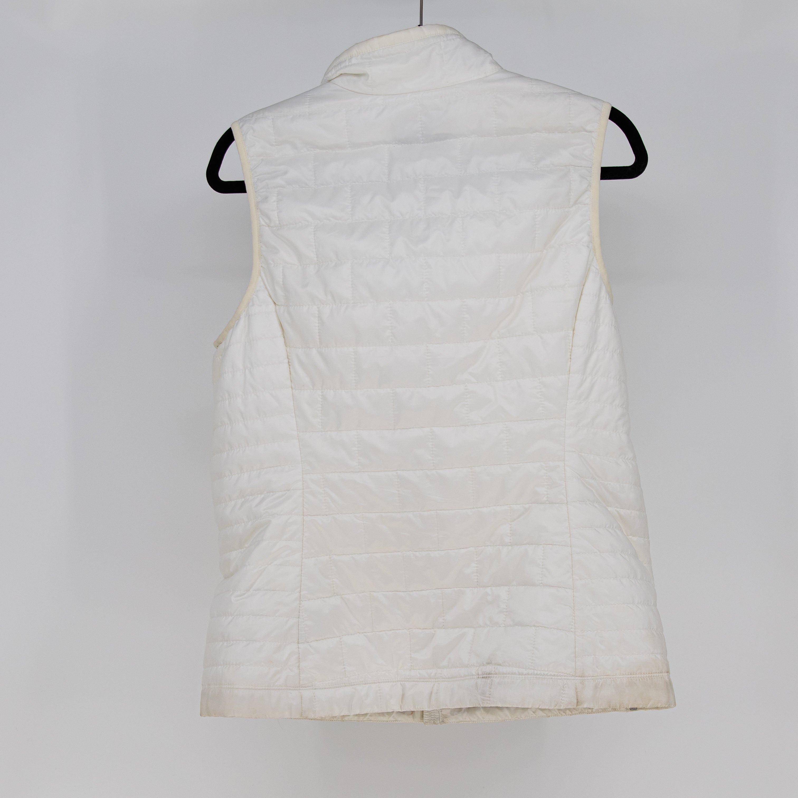 Patagonia Women's Nano Puff Quilted Sleeveless Full Zip Vest Jacket White Large