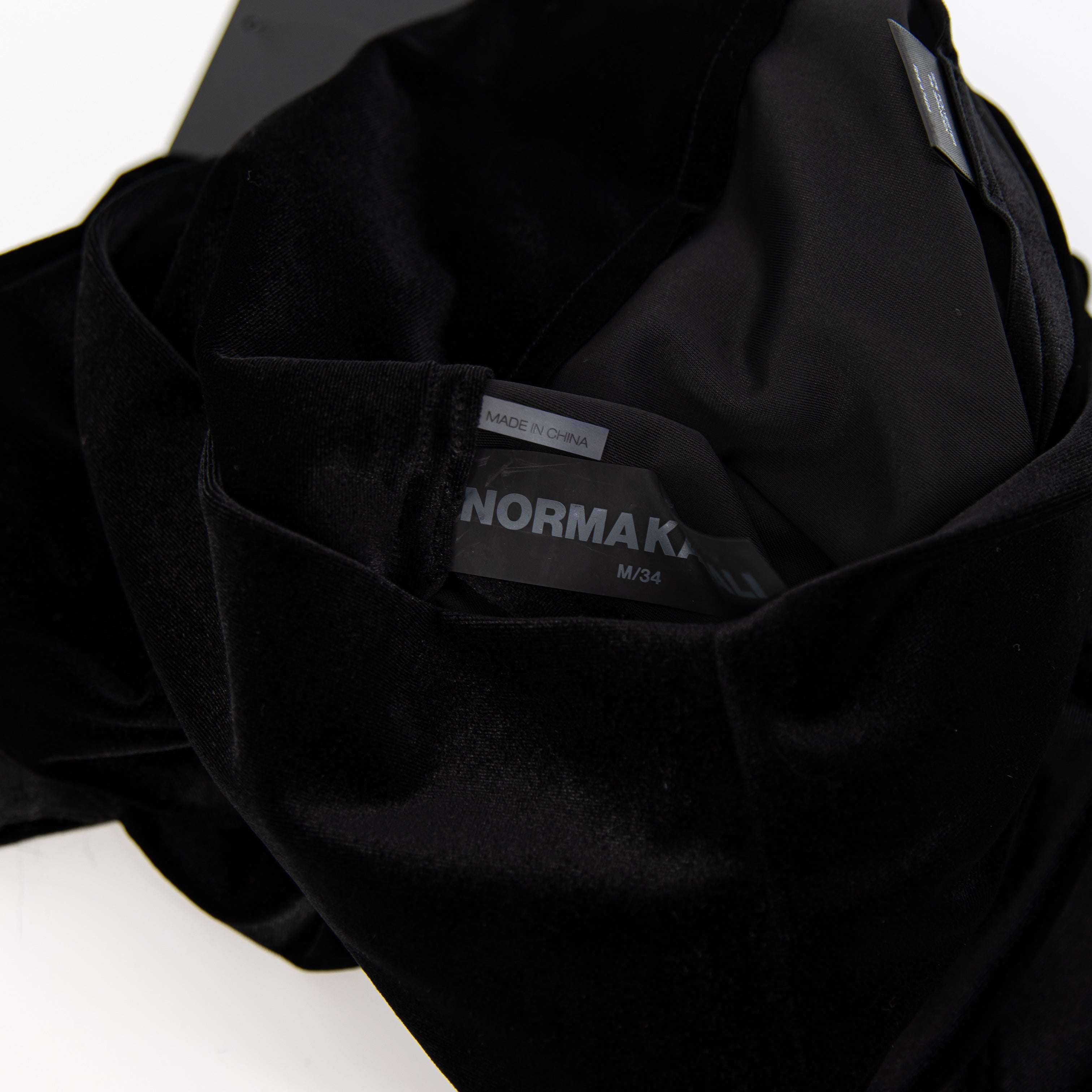 NEW Norma Kamali x Lifestyle Boot Flare Cut Velvet Velour Pants Black Medium
