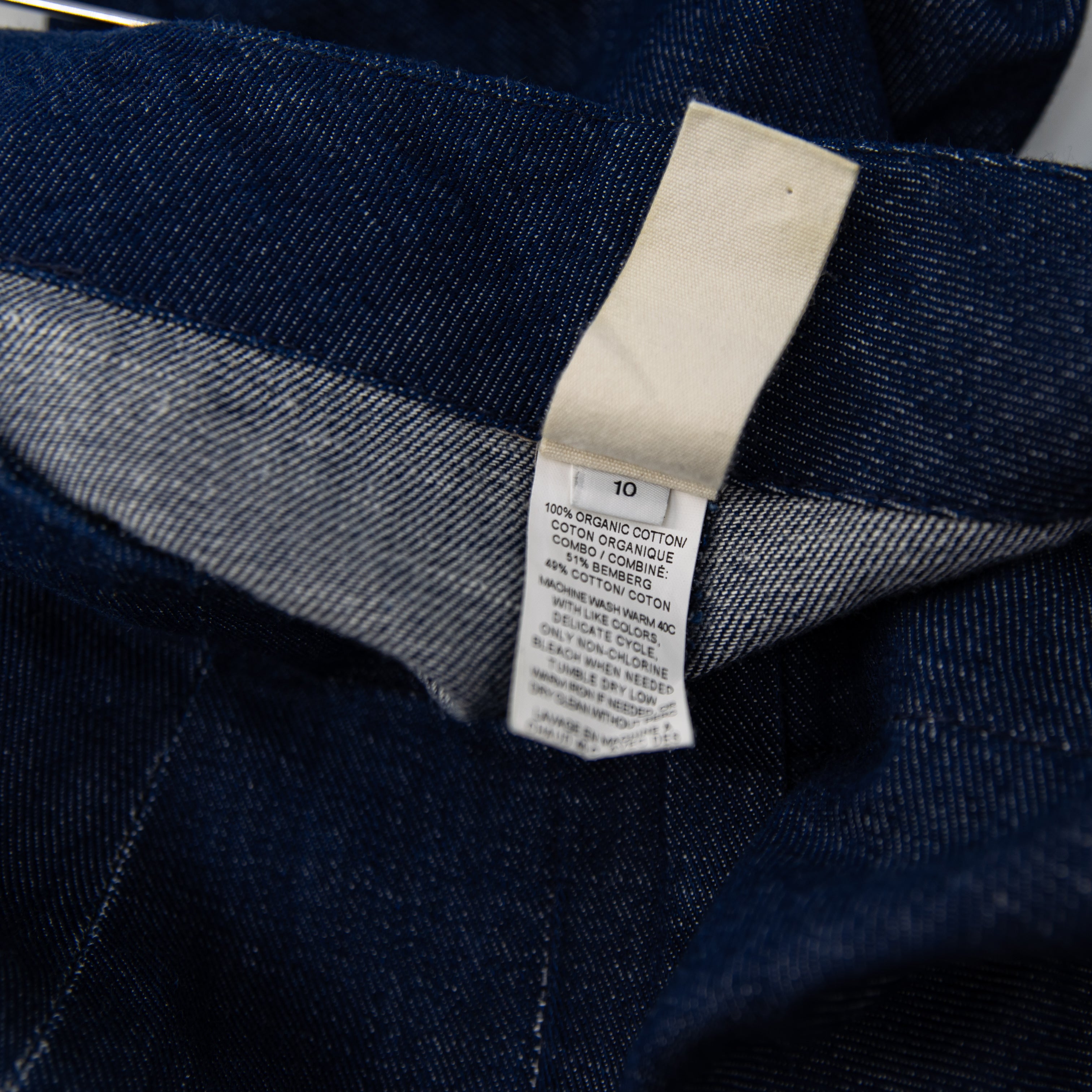Maria Cornejo Organic Cotton Exaggerated Pockets Ankle Crop Denim Jeans Blue 10