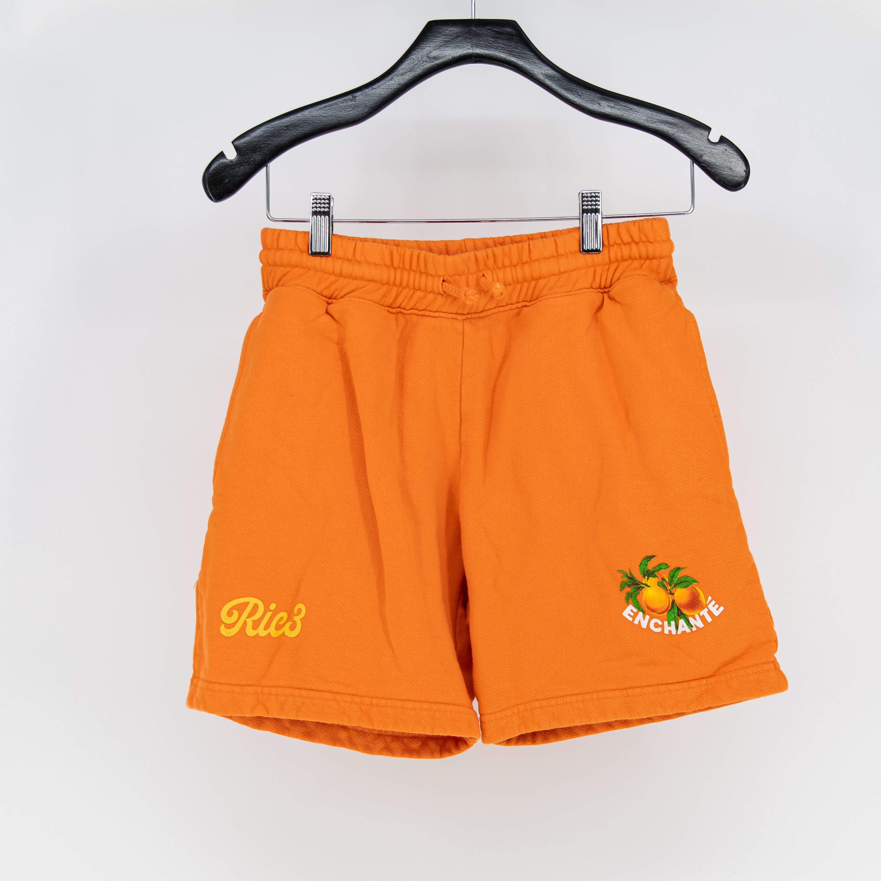 Ric3 Enchante Cotton Fleece Lined Orange Fruit Mini Sweat Shorts XS