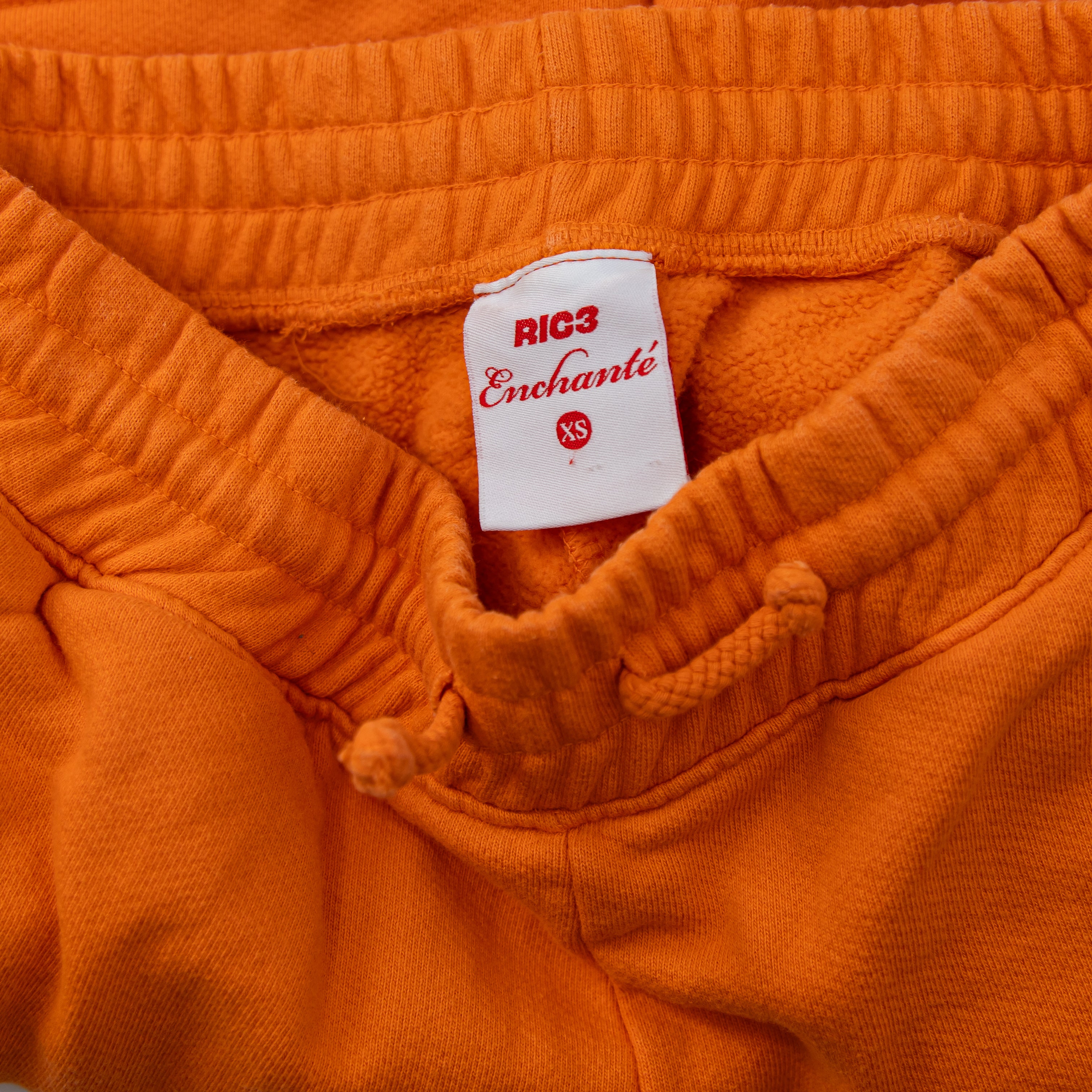 Ric3 Enchante Cotton Fleece Lined Orange Fruit Mini Sweat Shorts XS