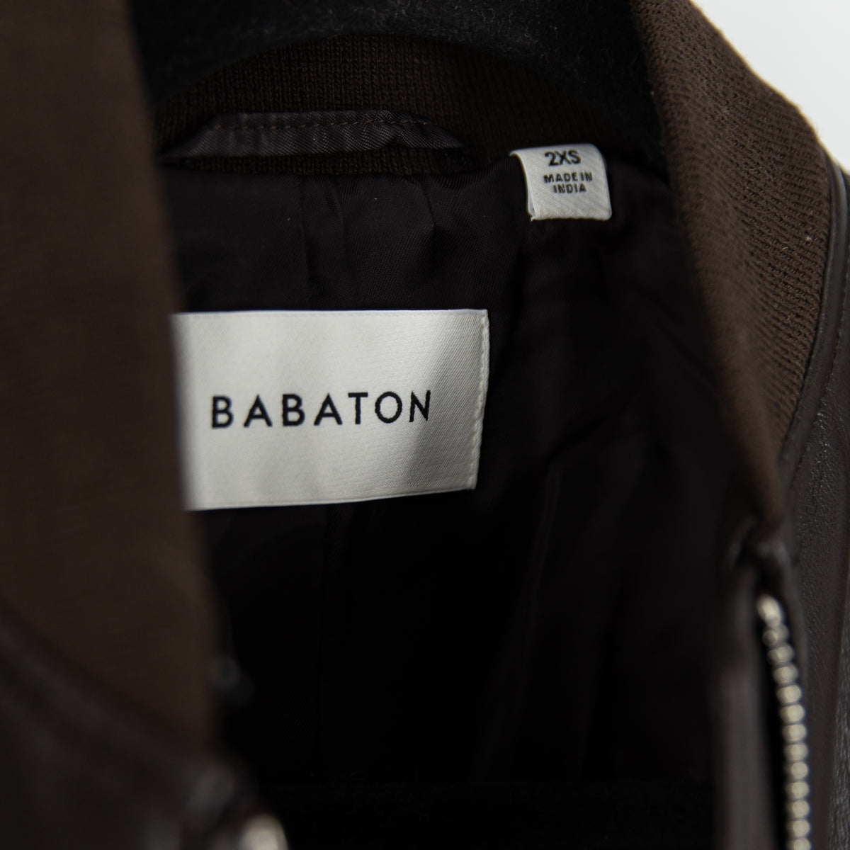 Aritzia Babaton Synergy UnReal Faux Vegan Leather Bomber Jacket Rich Mocha Brown
