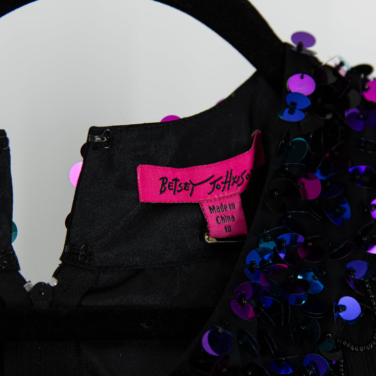 NEW Betsey Johnson Chiffon Purple Blue Sequin Sparkle Beaded Embellished Dress