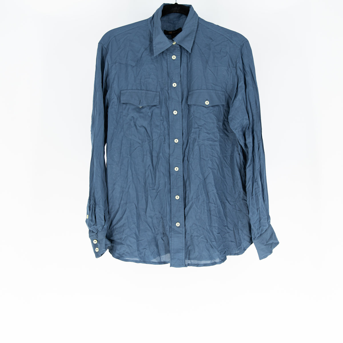 NEW Frye Women's Addie Collared Button Down Long Sleeve Blouse Shirt Bering Sea