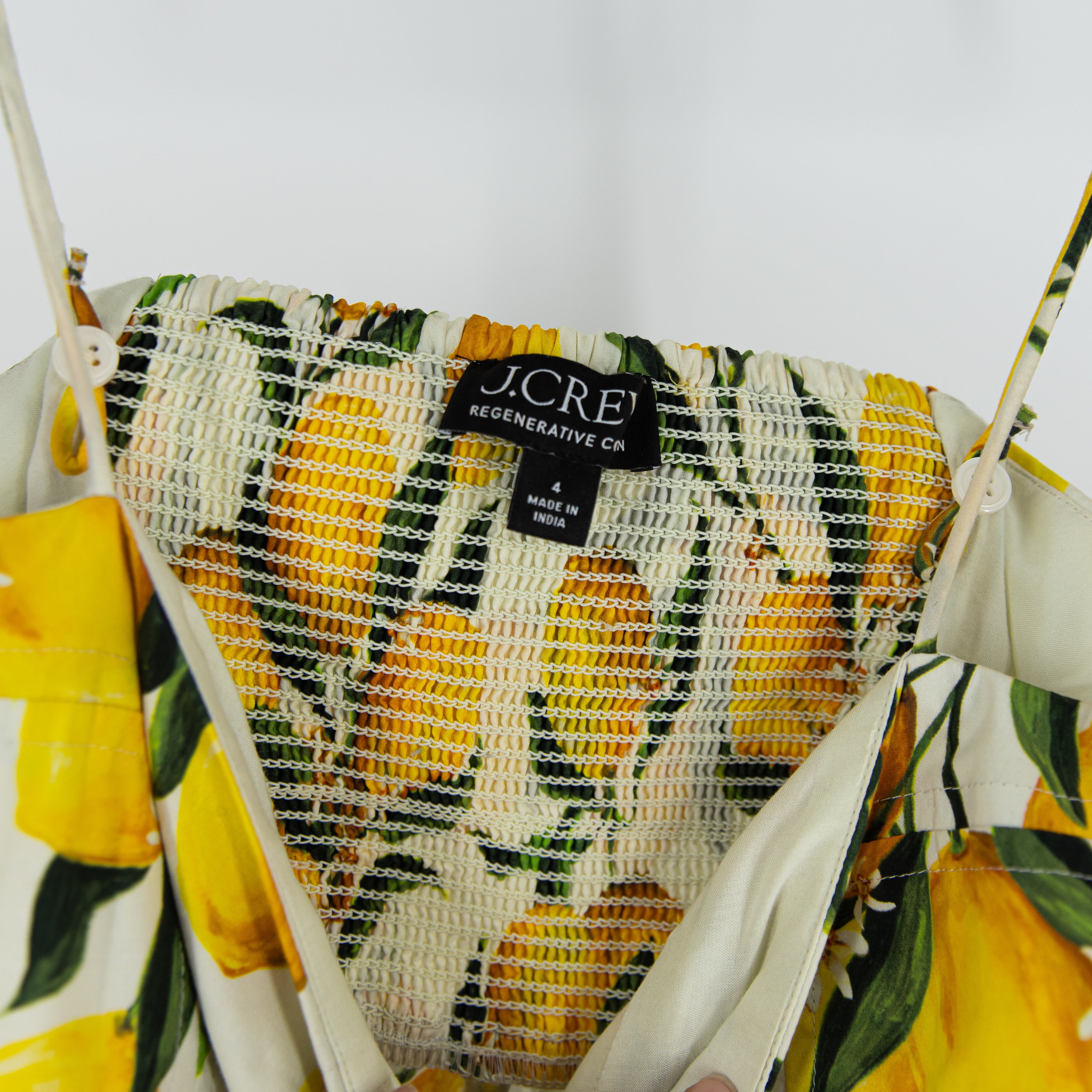 J. Crew Regenerative Cotton A Line Button Front Midi Dress Limoncello Lemon 4