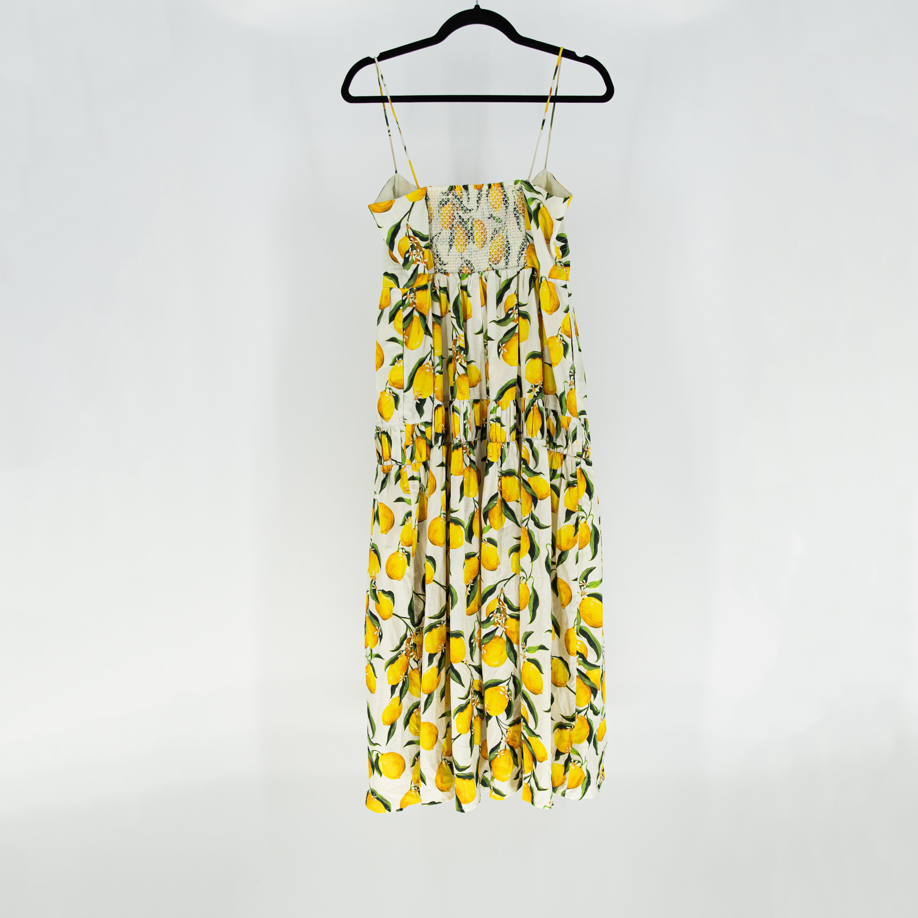 J. Crew Regenerative Cotton A Line Button Front Midi Dress Limoncello Lemon 4