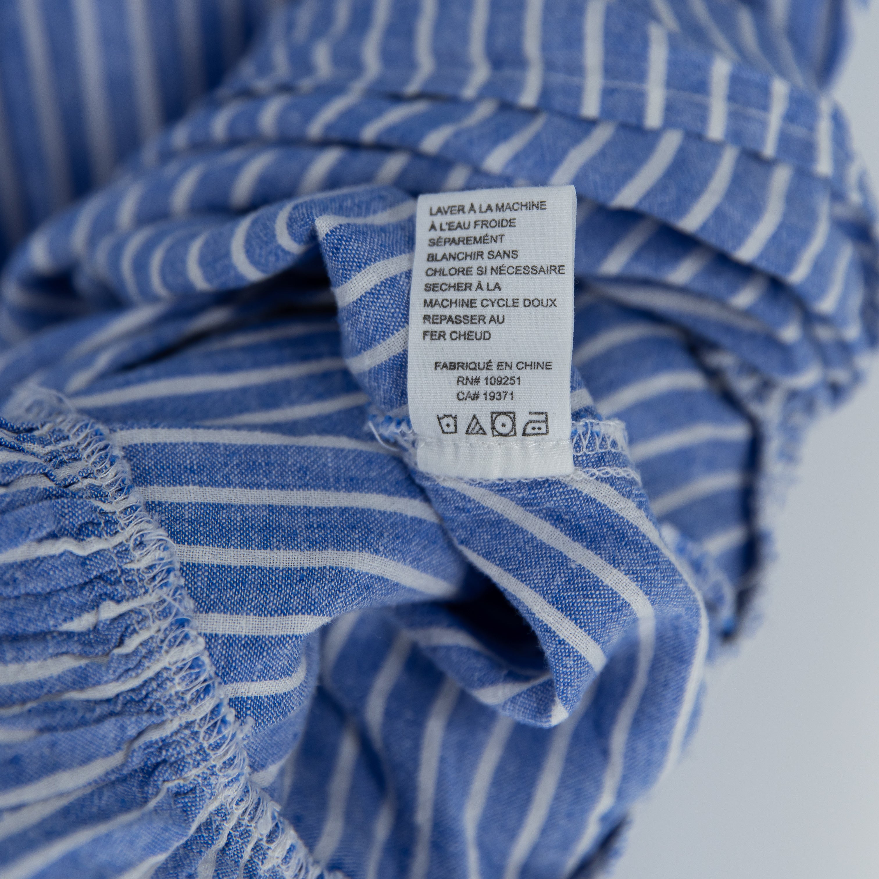 Trovata Birds Of Paradis Ari Wrinkle Resistant Cotton Regatta Blue Stripe Dress