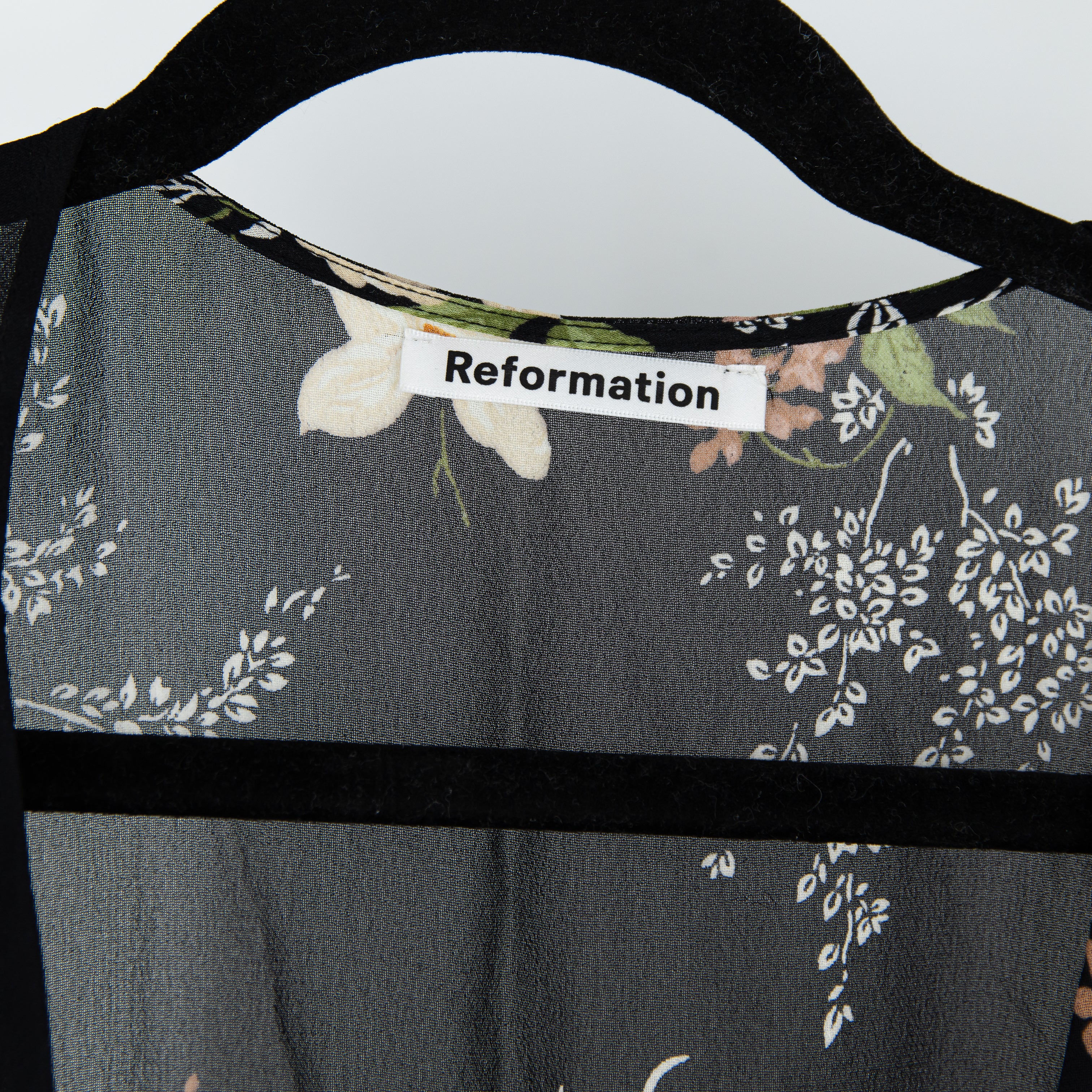 Reformation Susanna V Neck Long Sleeve Faux Wrap Anastasia Floral Print Dress M