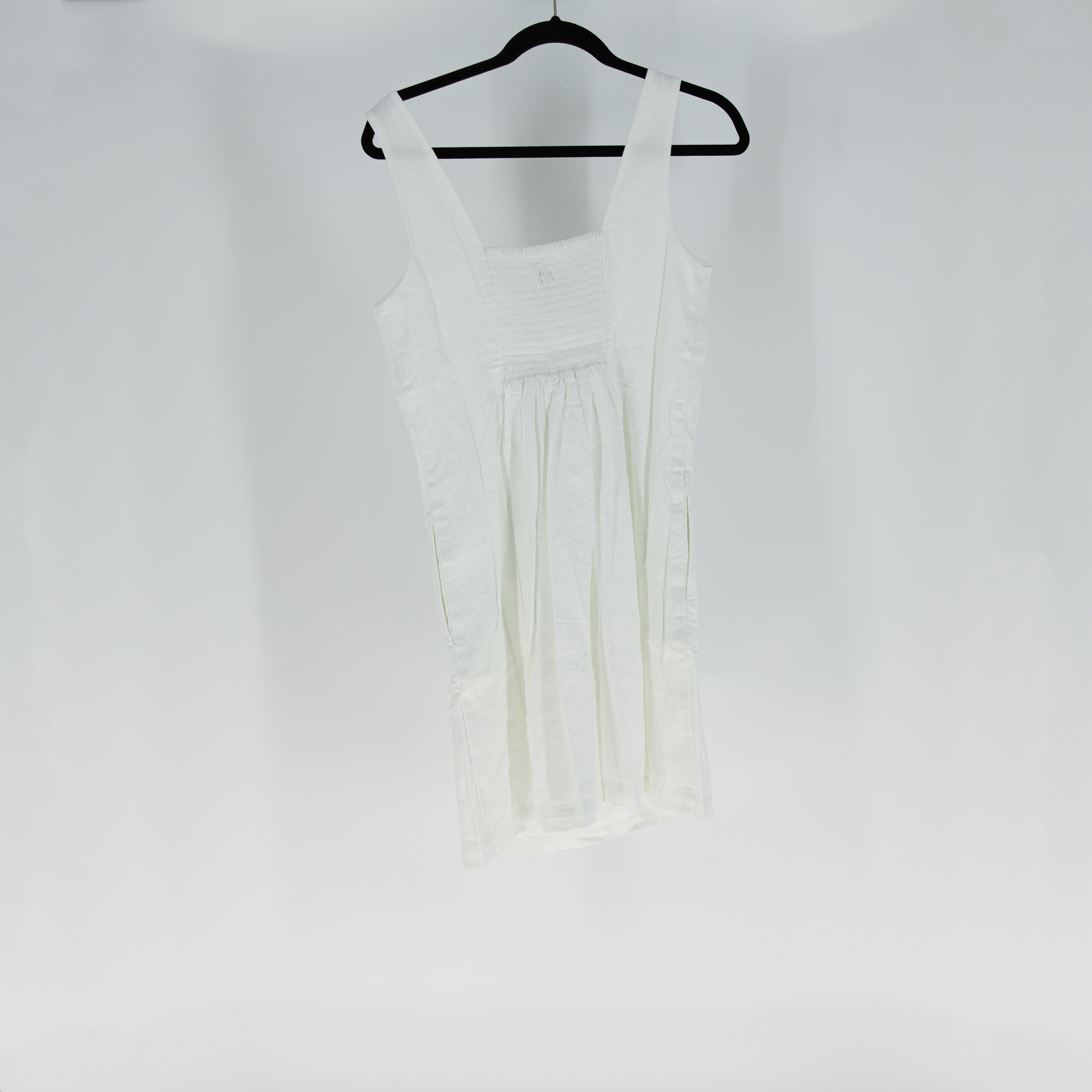 NEW J. Crew Linen Blend Square Neck Sleeveless Mini Shift Dress White Small