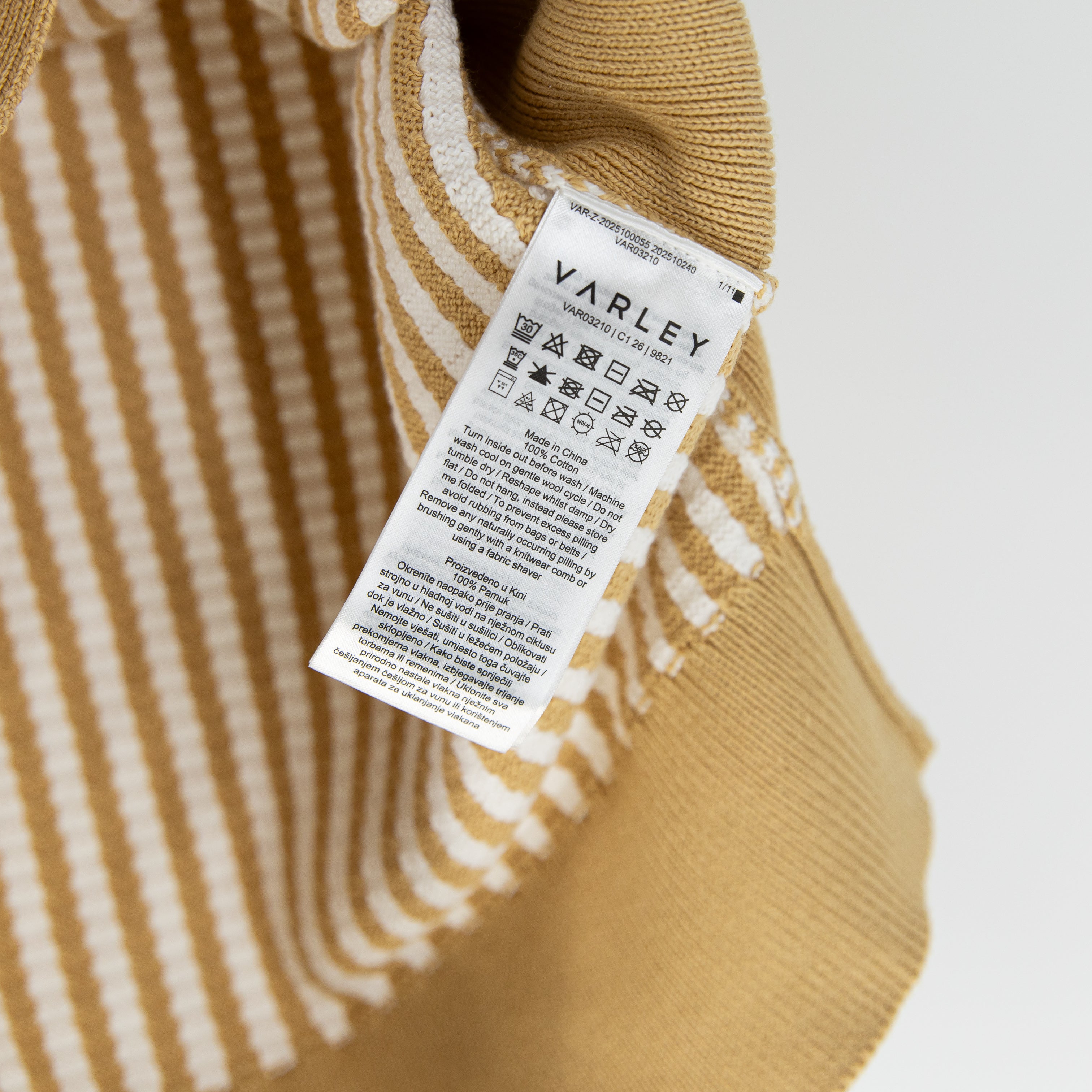 NEW Varley Elis Cotton Knit Crew Neck Sleeveless Sweater Tank Top New Wheat S