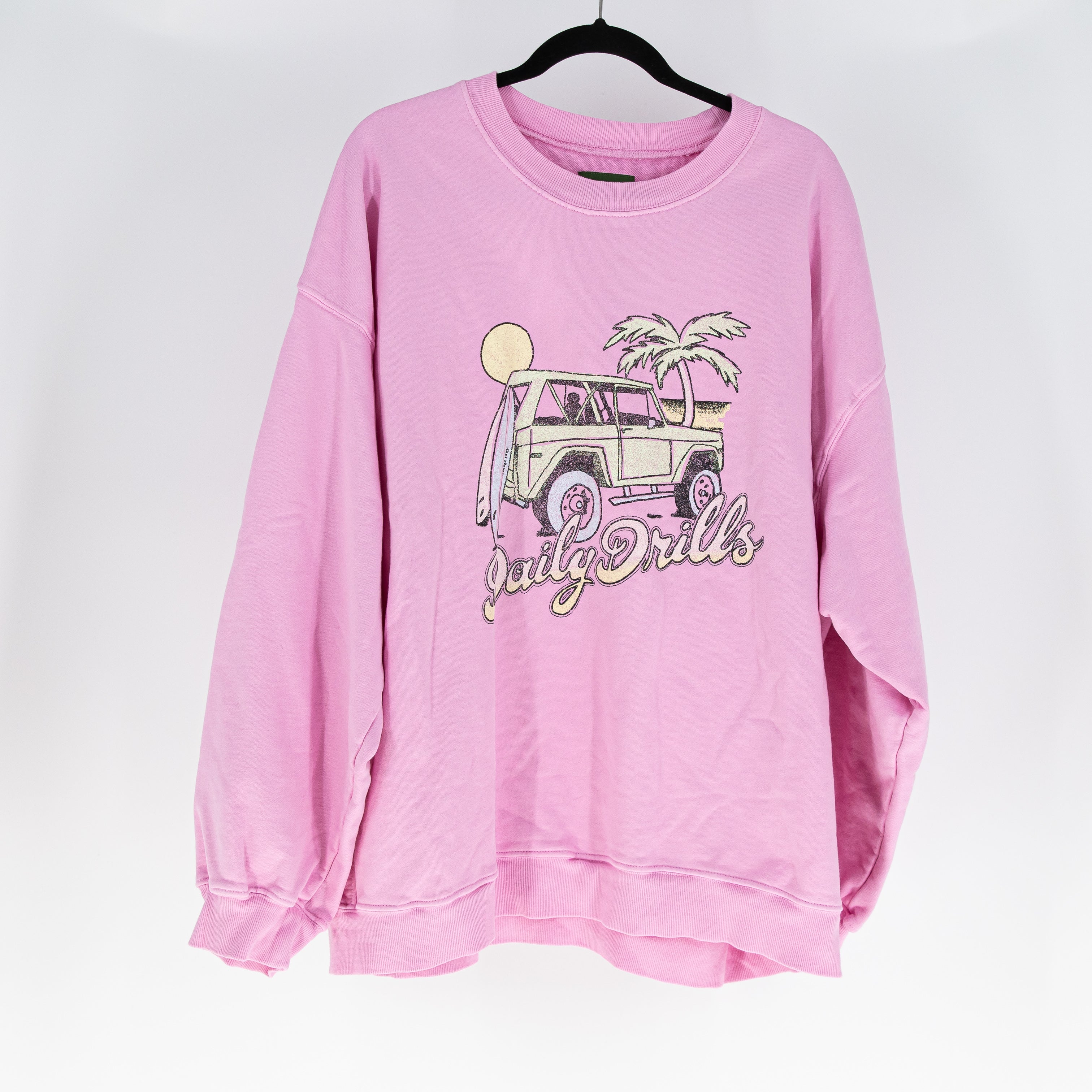 Daily Drills x Shop My Collab Sunset Graphic Print Pattern Sweatshirt Pink XS/S