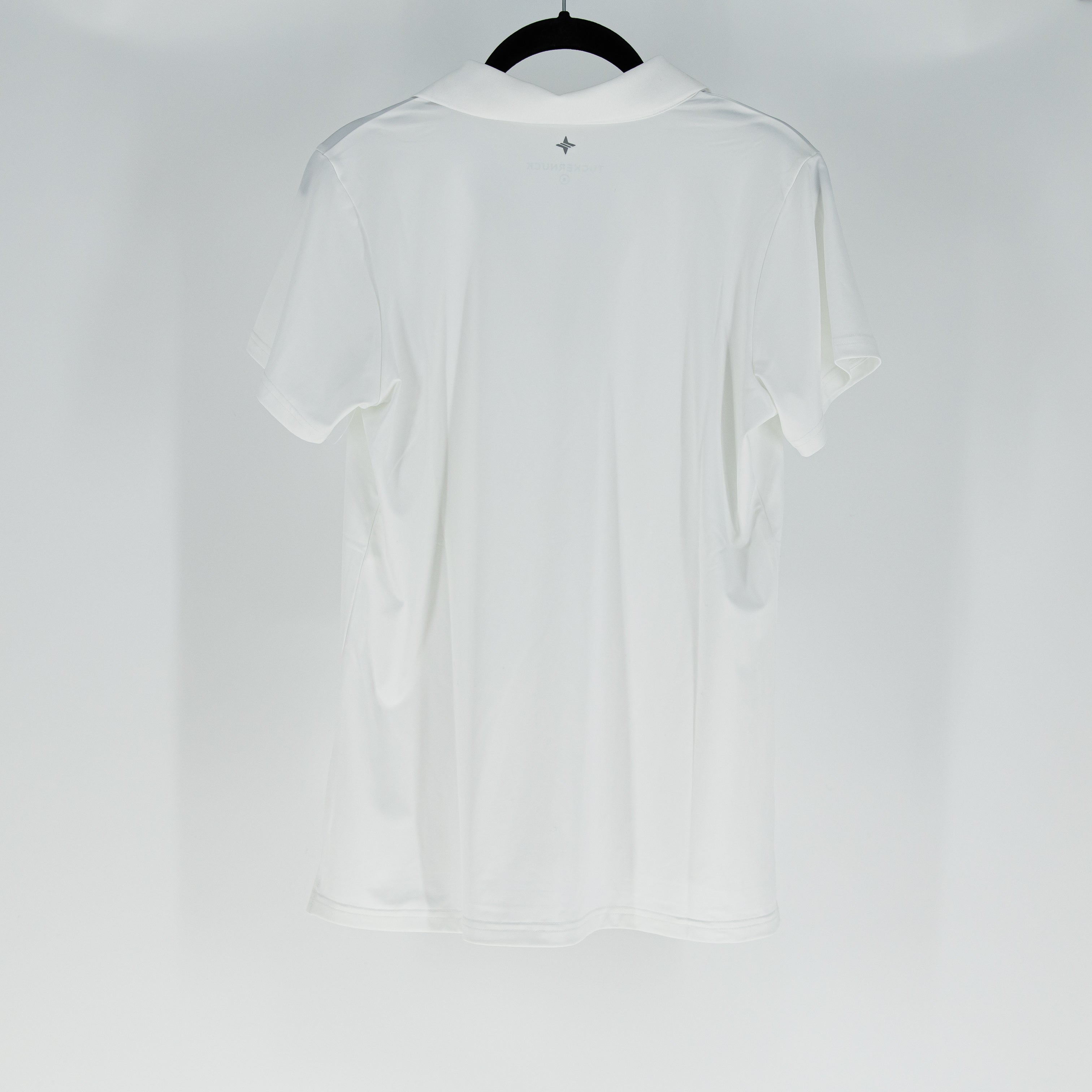 Tuckernuck Women's Short Sleeve V Neck Sport Athletic Polo Shirt Top White Small