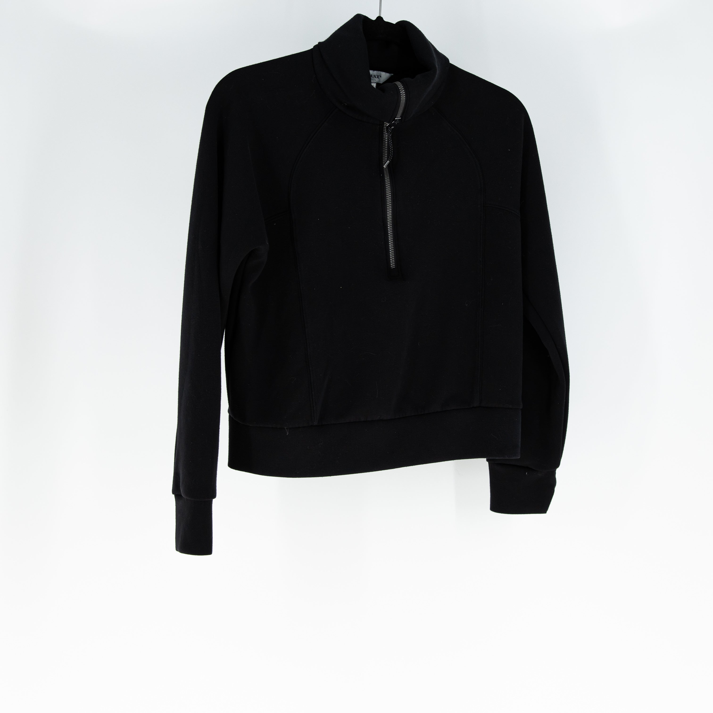 Spanx Women's AirEssentials Travel Half Zip Pullover Sweatshirt Sweater Black S
