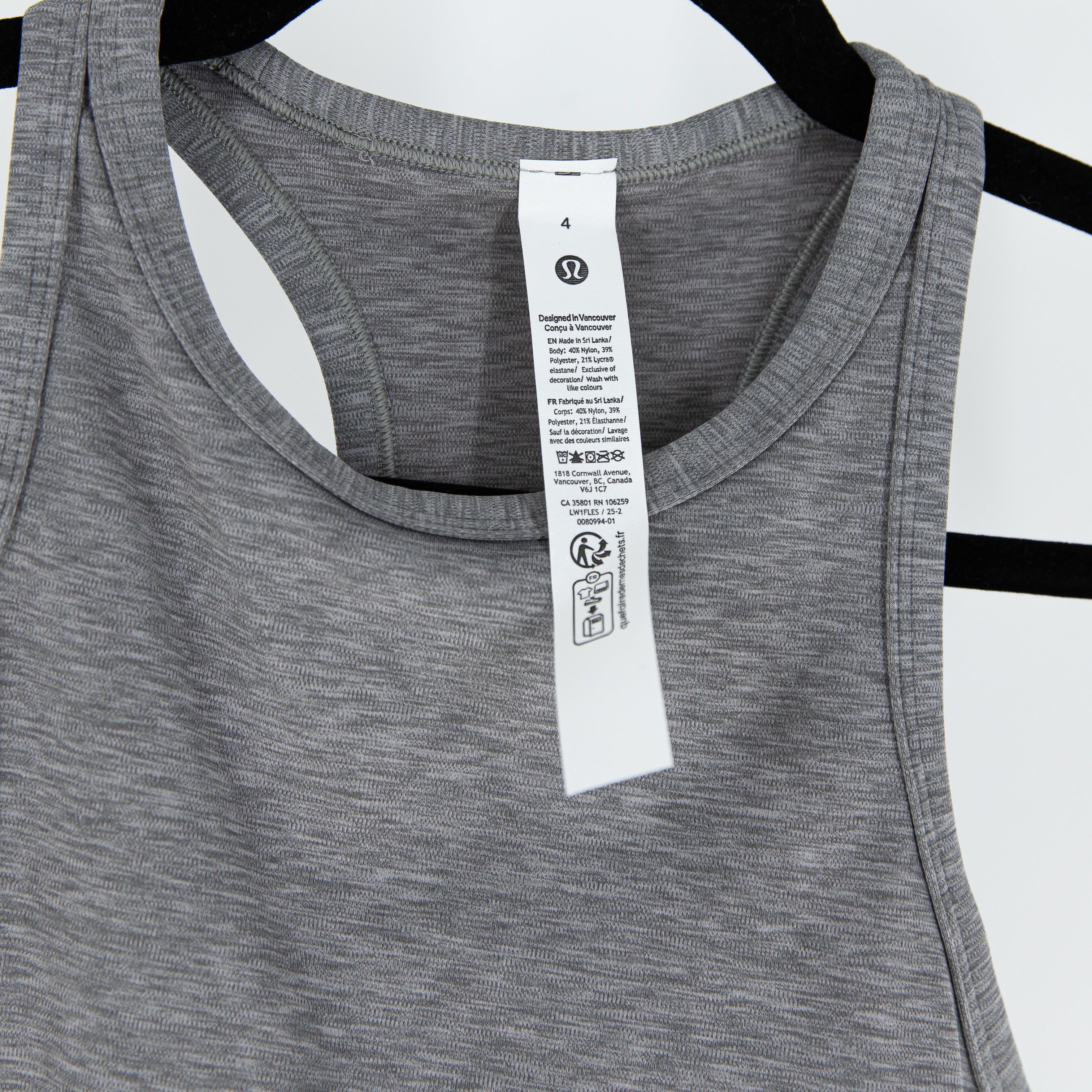 NEW Lululemon Align Waist Length Racerback Tank Top Heathered Core Medium Grey 4