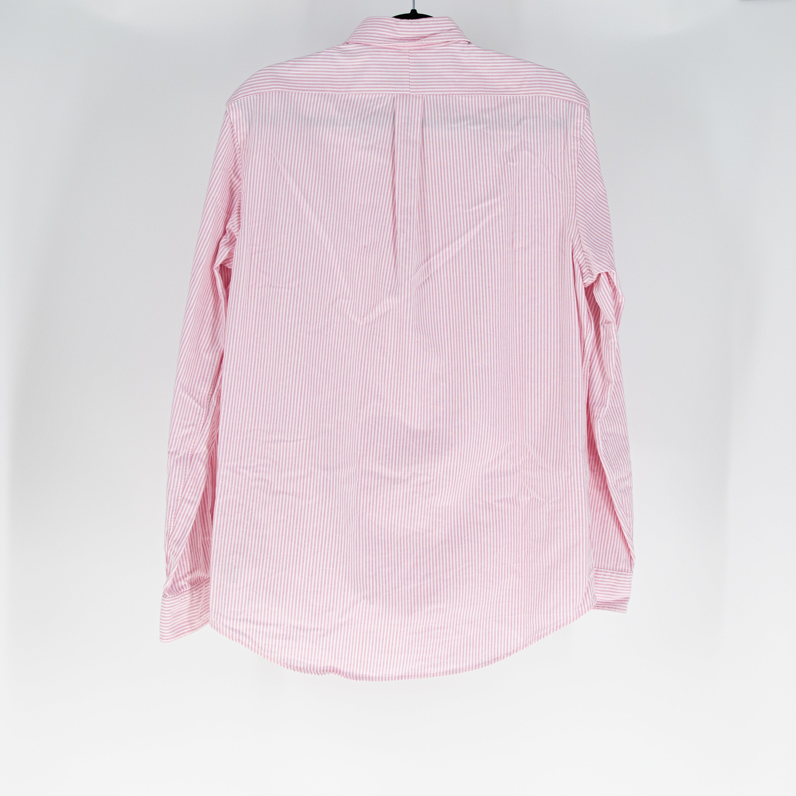 Polo Ralph Lauren Men's Cotton Collared Long Sleeve Button Down Shirt Pink White