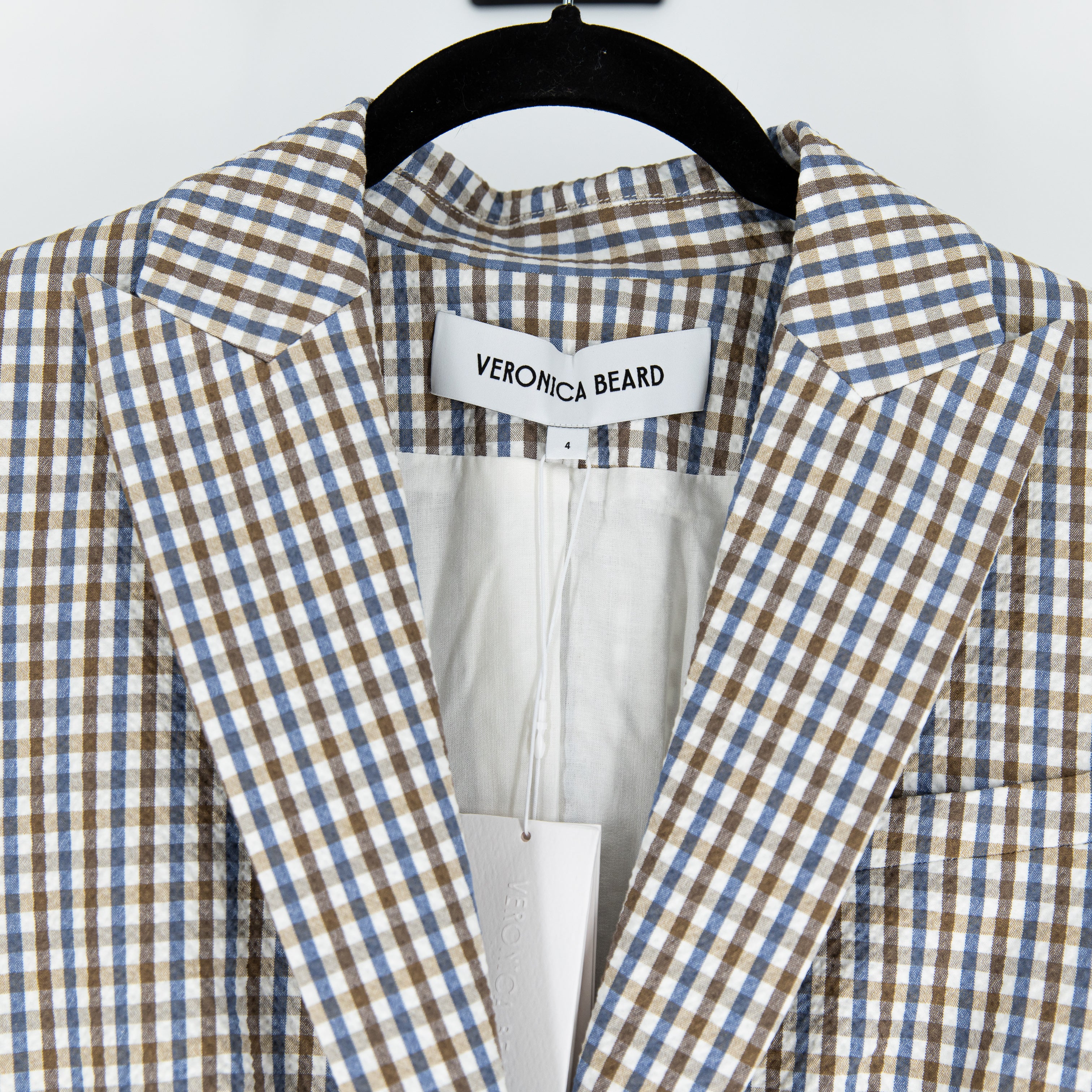 NEW Veronica Beard Clayton Dickey Cotton Seersucker Acorn Multi Blazer Jacket 4