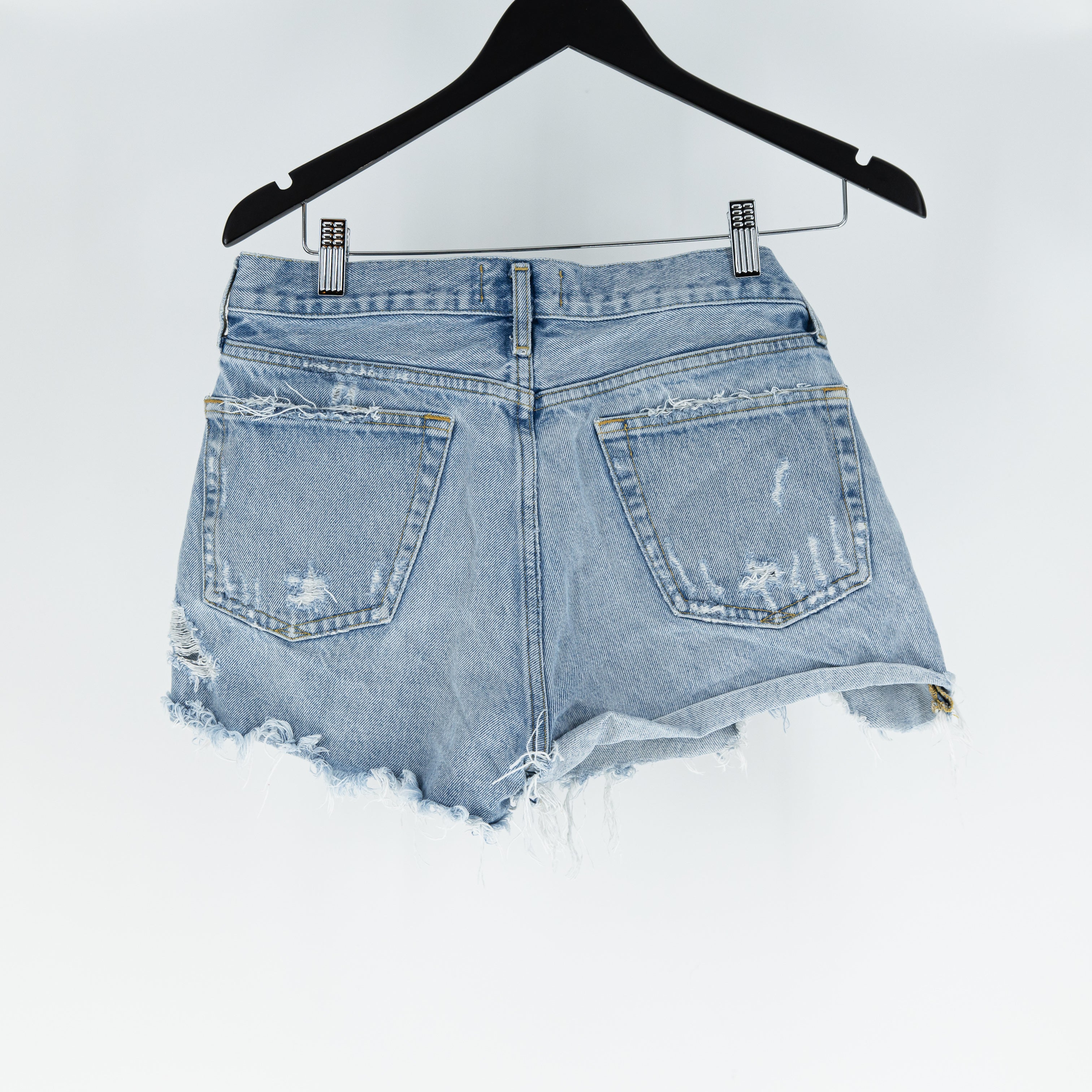 Agolde Denim Women's Parker Vintage Cut Off Mid Rise Mini Jean Shorts 27