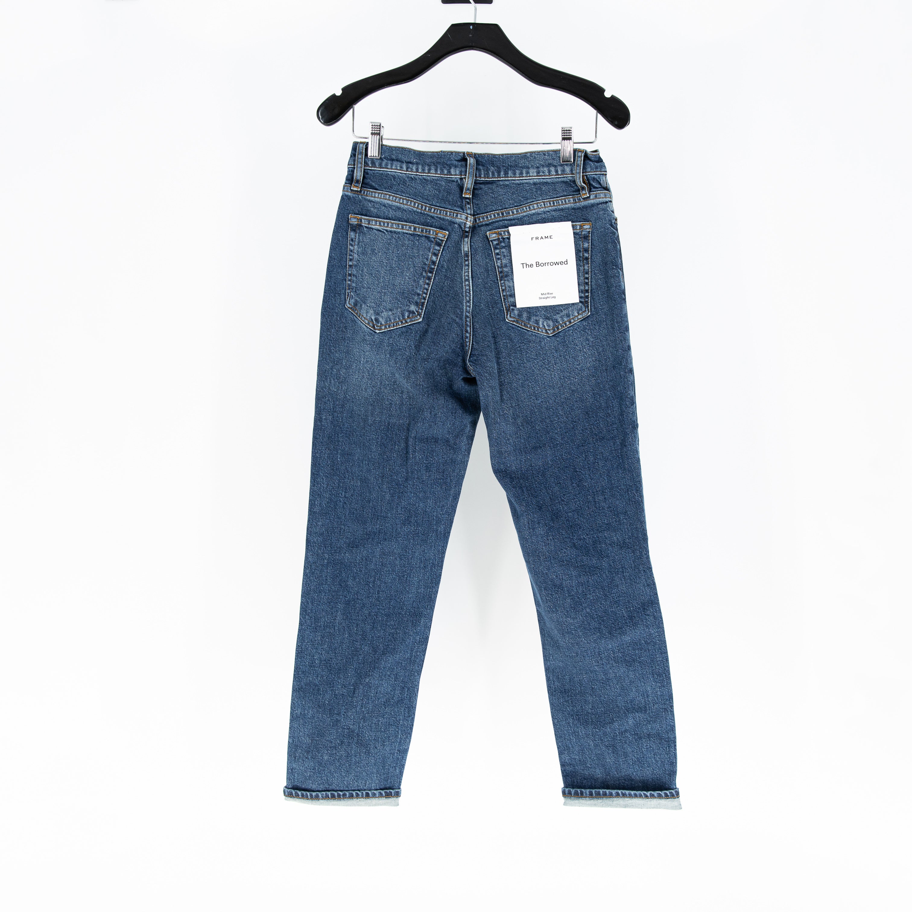 NEW Frame Denim Women's The Borrowed High Rise Ankle Slim Leg Jeans In Nebula 26