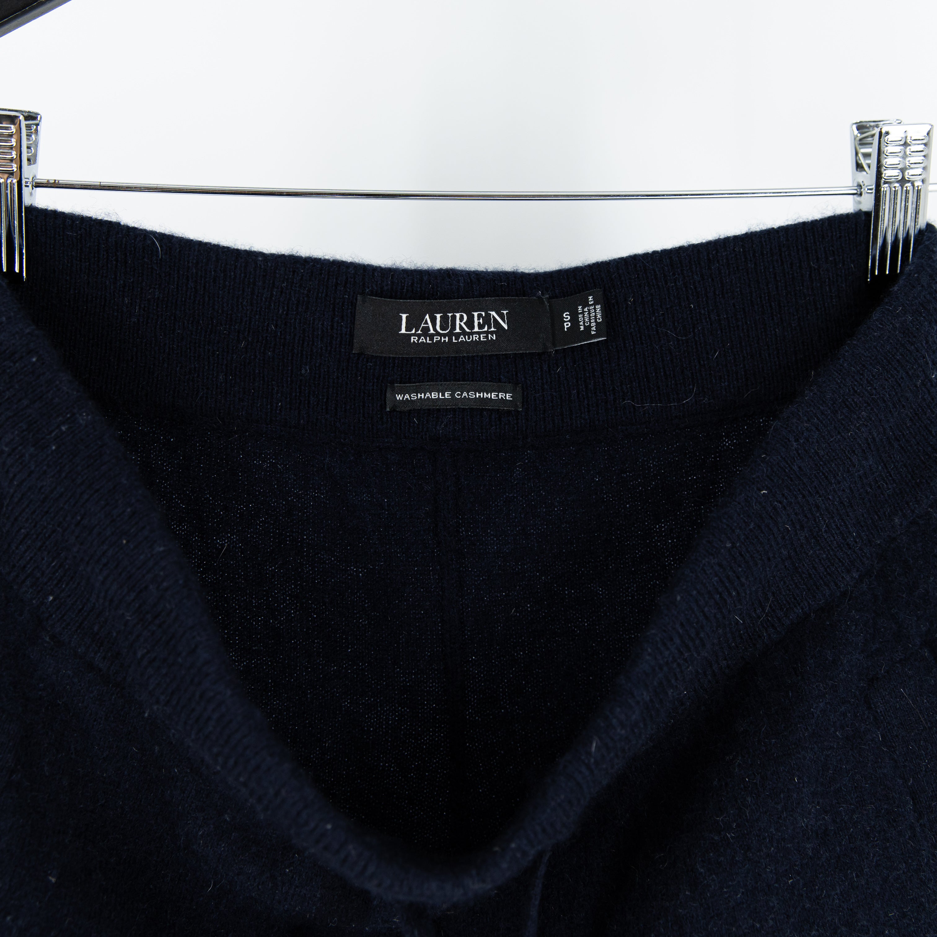 LAUREN Ralph Lauren Washable Cashmere Stretch Knit Ankle Crop Joggers Navy Blue