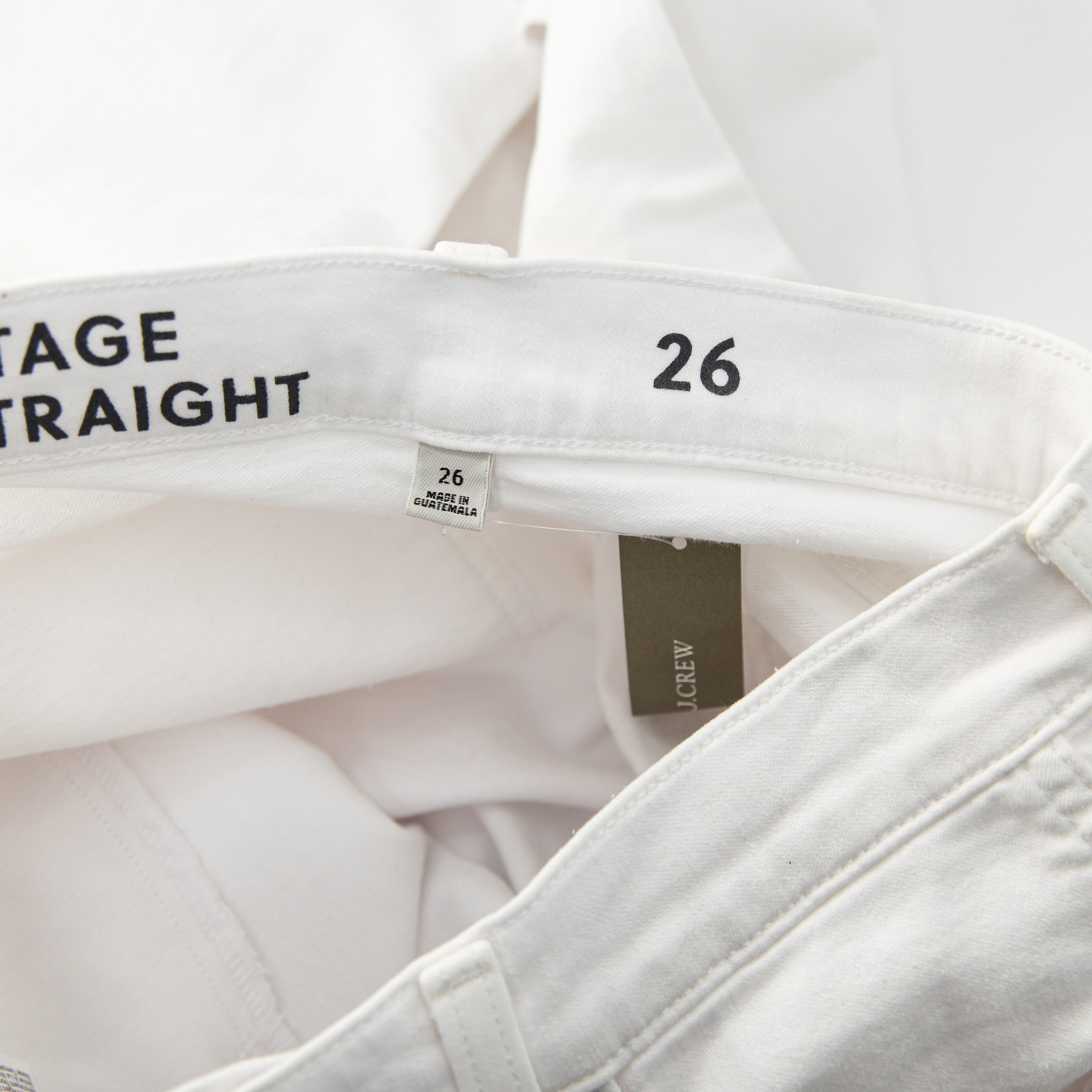 NEW J. Crew Women's 10" Vintage Slim Straight Cotton Stretch Jean In White 26
