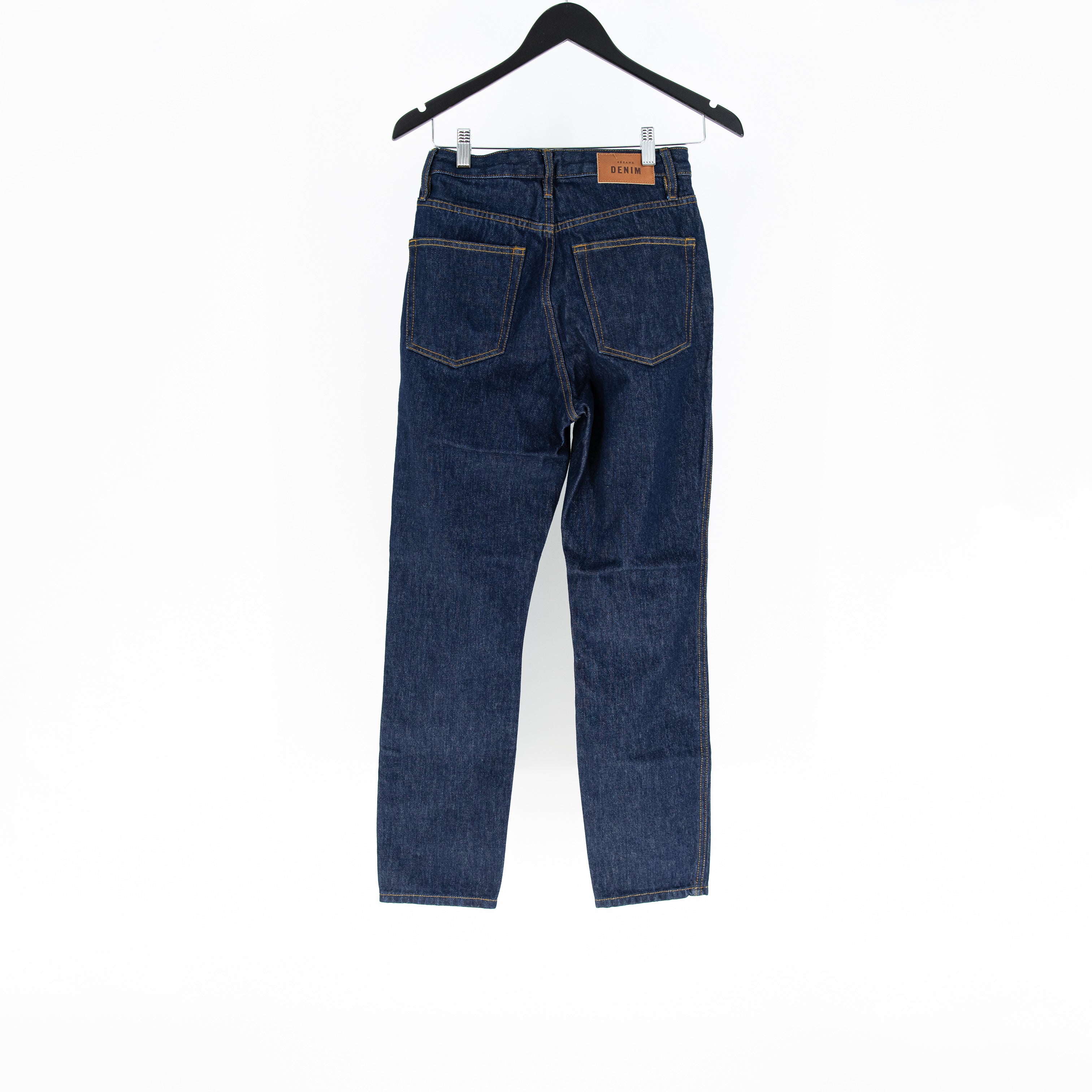 NEW Sezane Women's Brut Organic Cotton Straight Leg Denim Jeans Indigo Blue 27