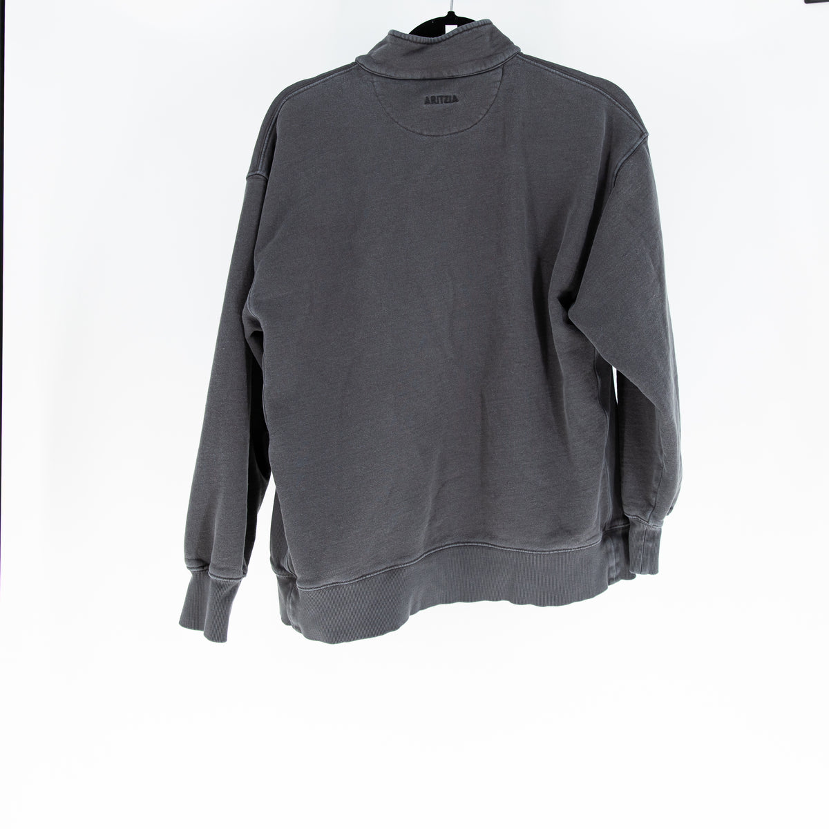 Aritzia Women's Sweatfleece Boyfriend Fit 1/2 Zip Pullover Cotton Sweatshirt S