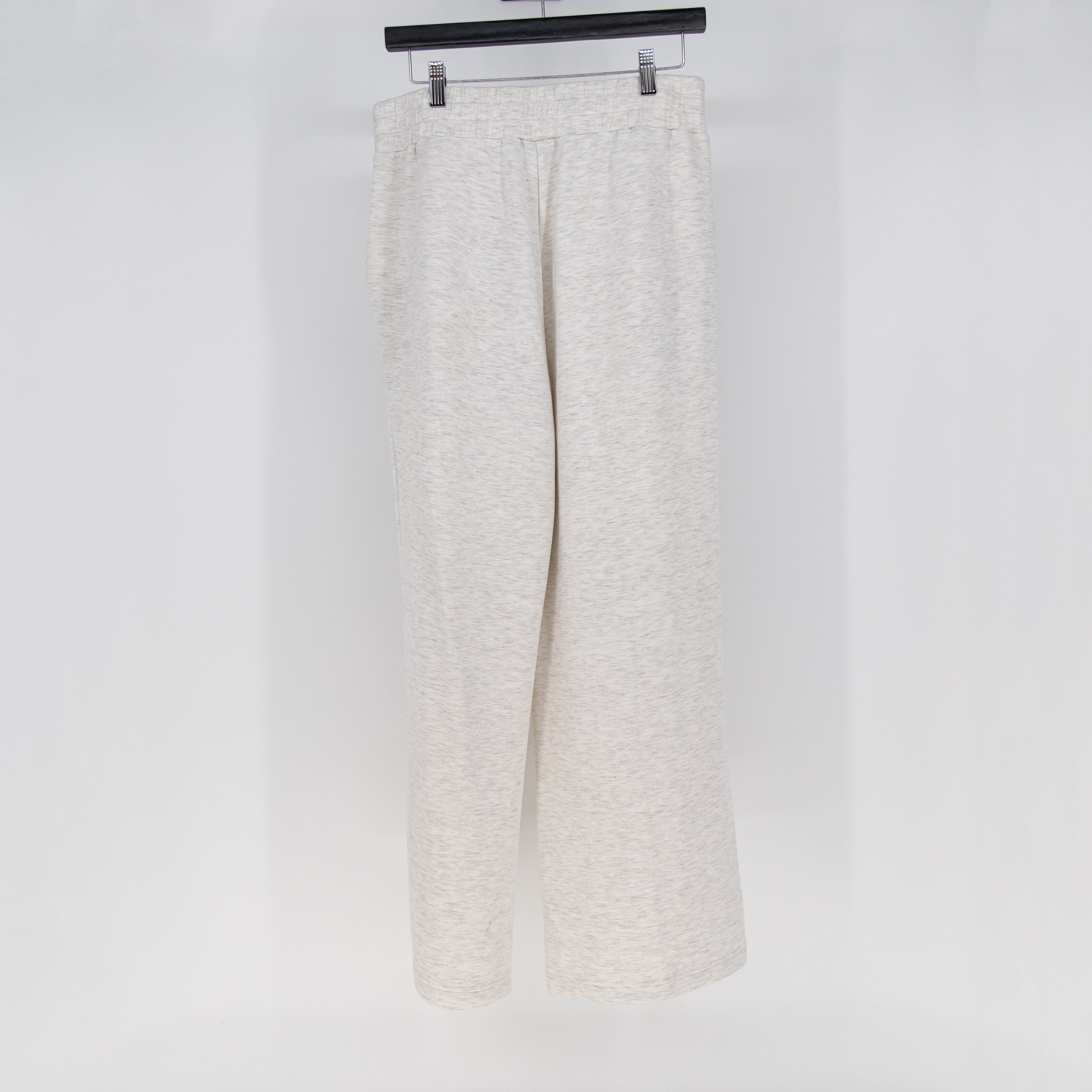 NEW Varley Women's The Wide Leg Knit Stretch Sweat Pants 28" Ivory Marl Large