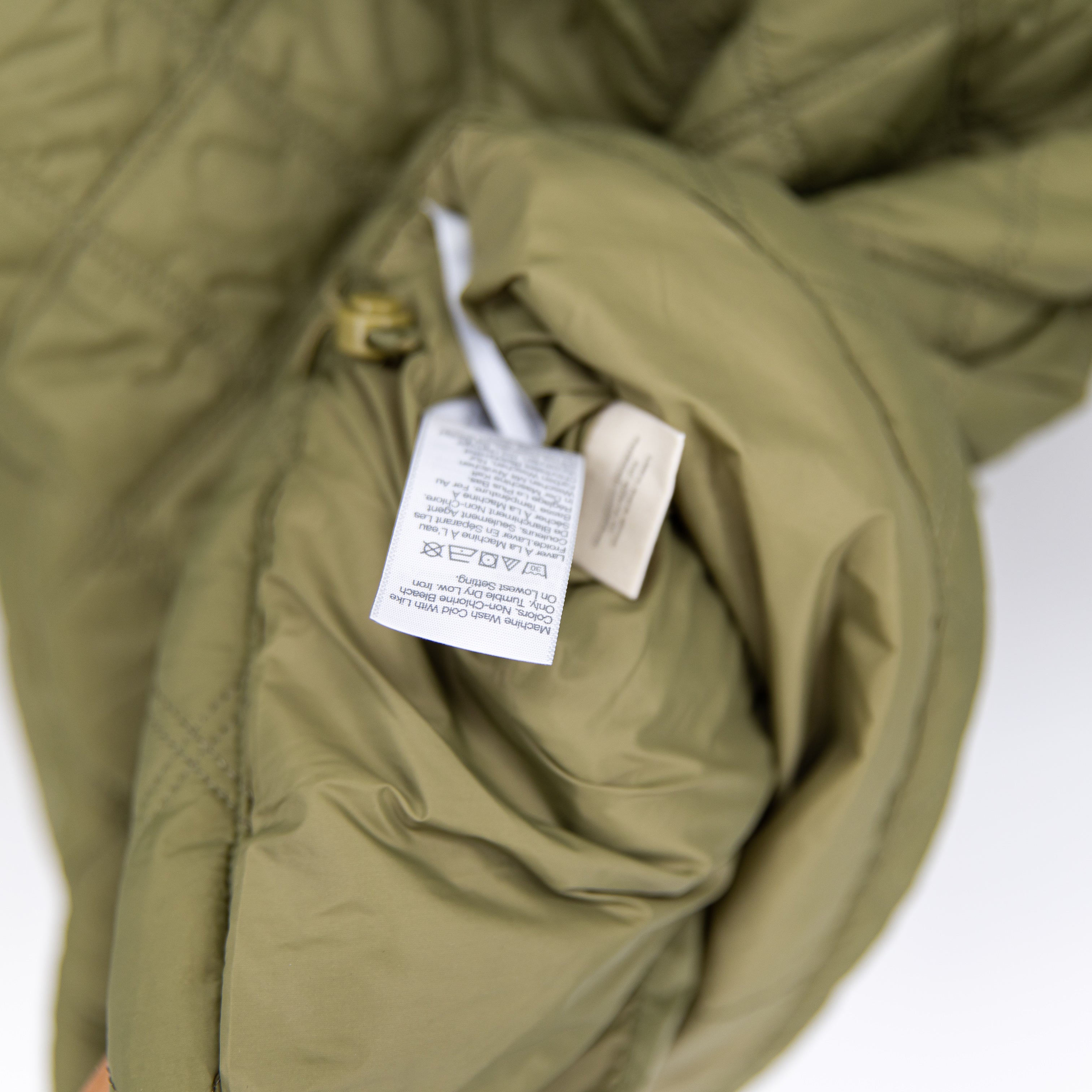 Madewell Women's Airpuff Quilted Packable Puffer Full Zip Hooded Jacket Green M