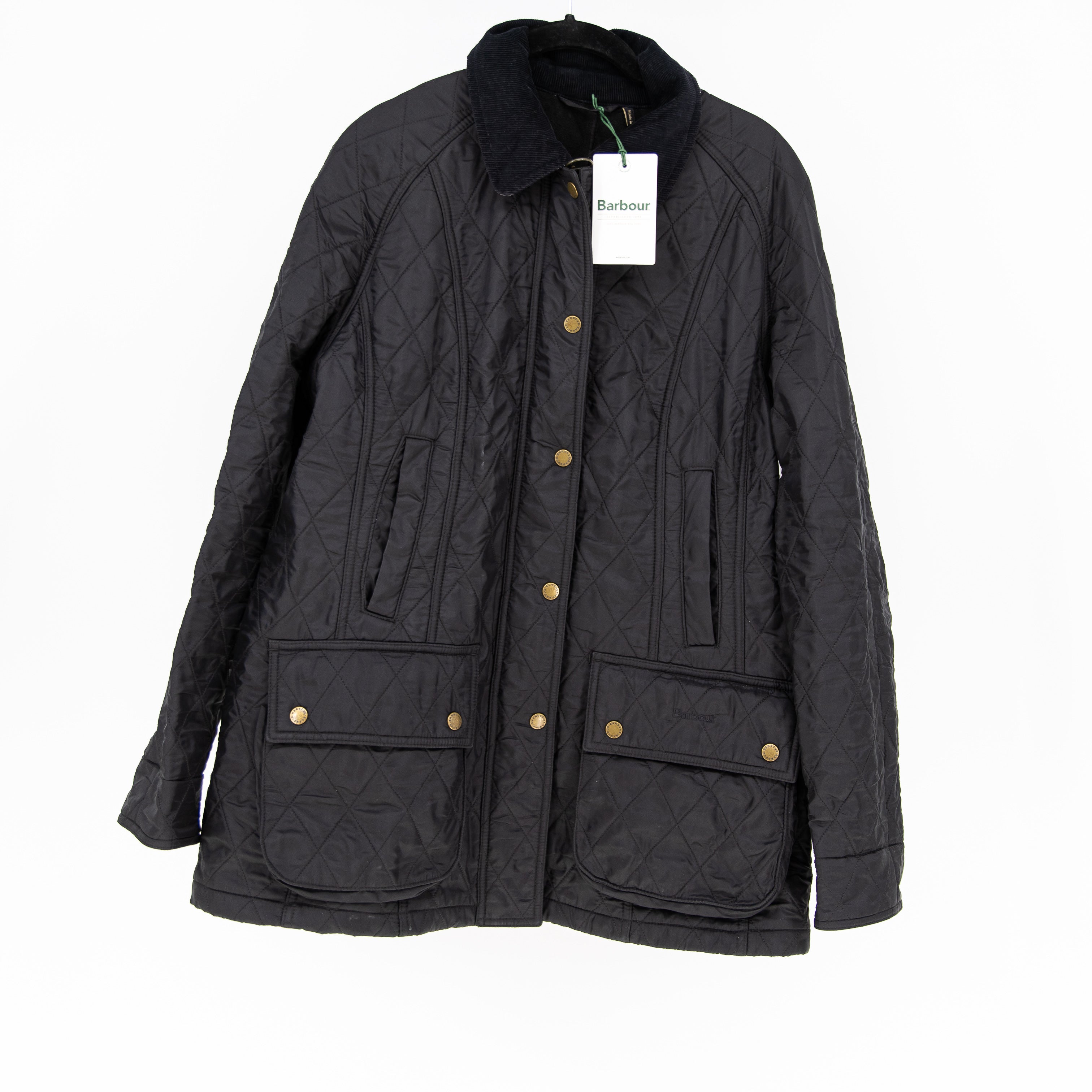 NEW Barbour Women's Beadnell Polar Quilt Fleece Lined Full Zp Jacket Black 10