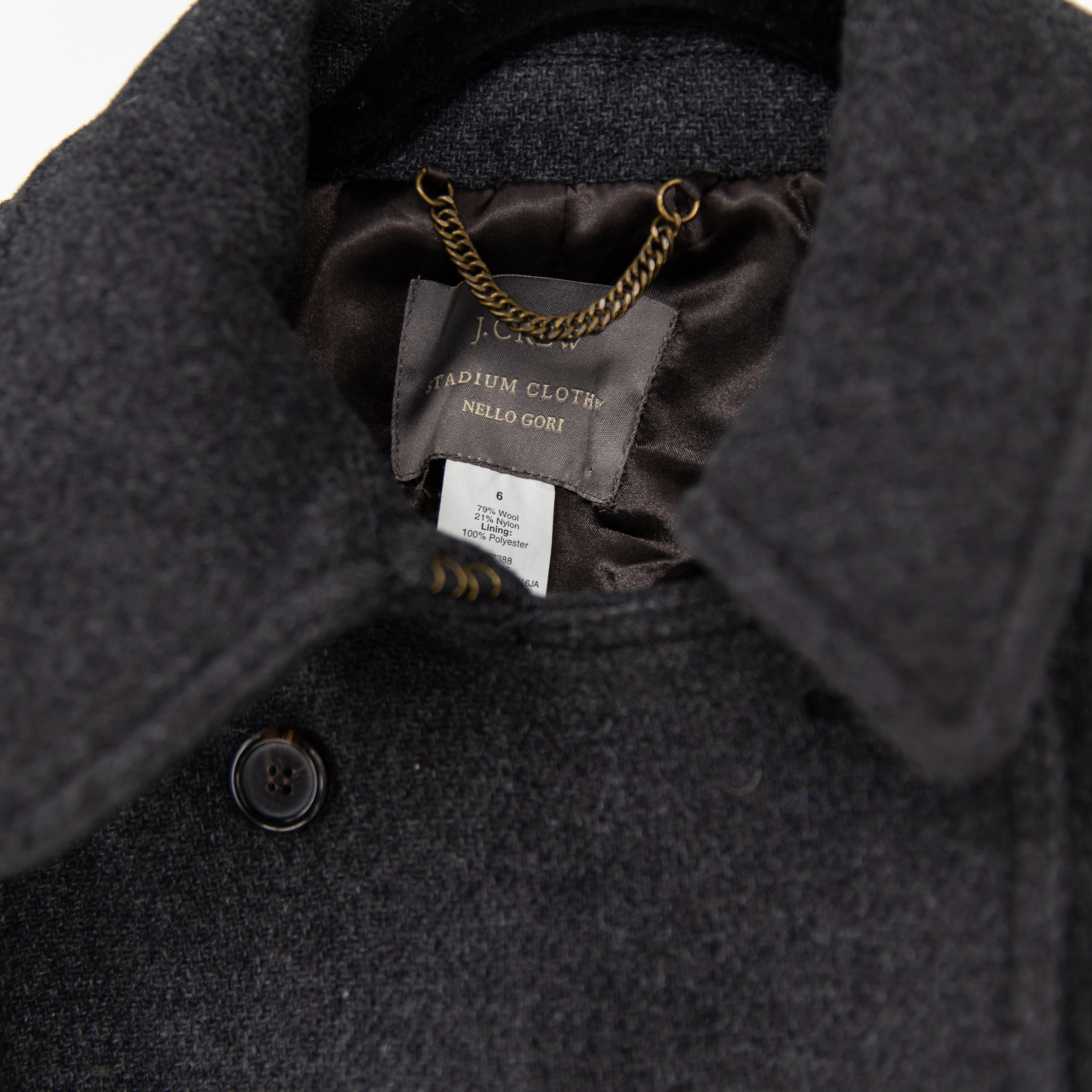 J. Crew Stadium Cloth Nello Gori Wool Blend Felt Double Breasted Jacket Coat 6