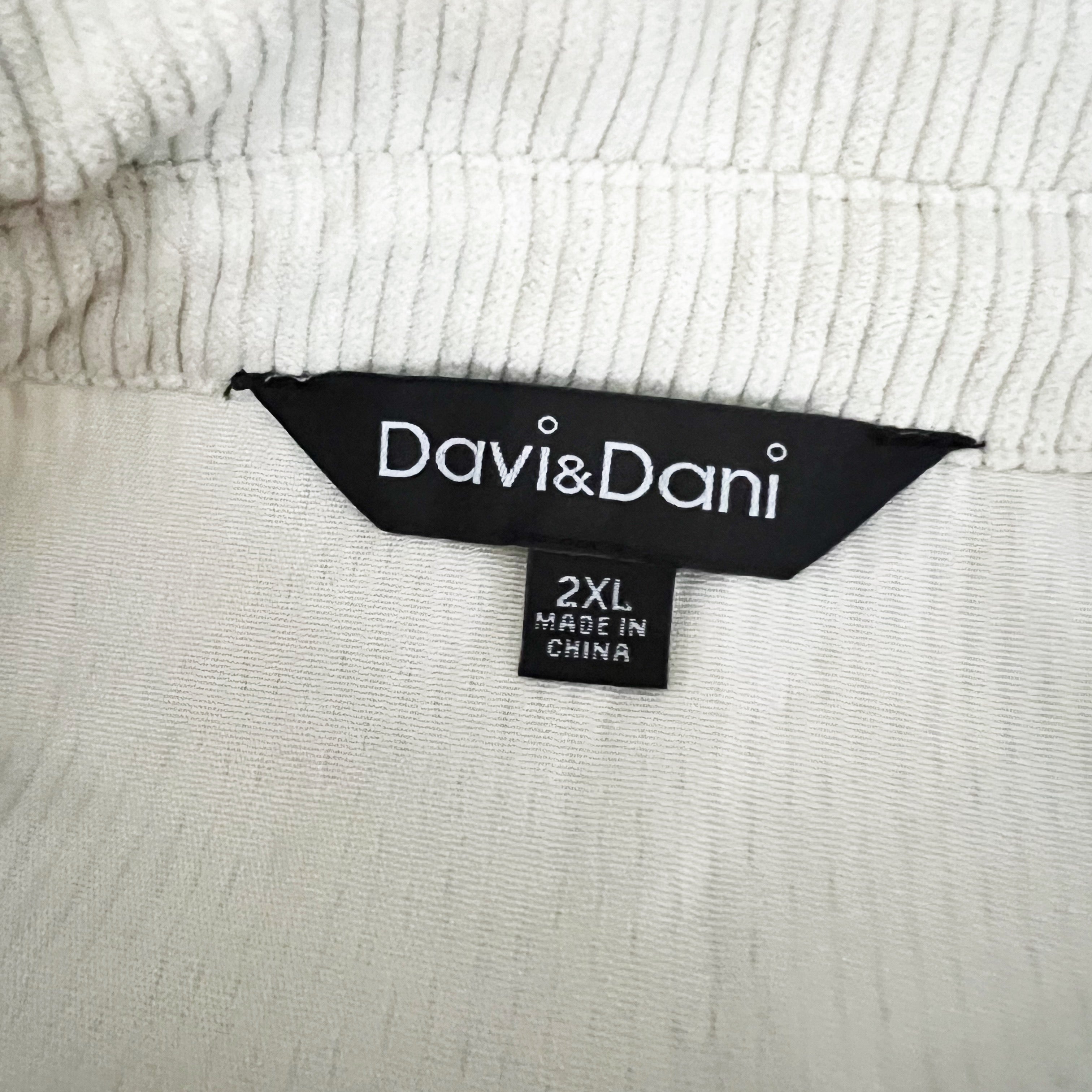 Davi & Dani Micro Floral Flower Embroidered Corduroy Velvet Pullover Dress XXL