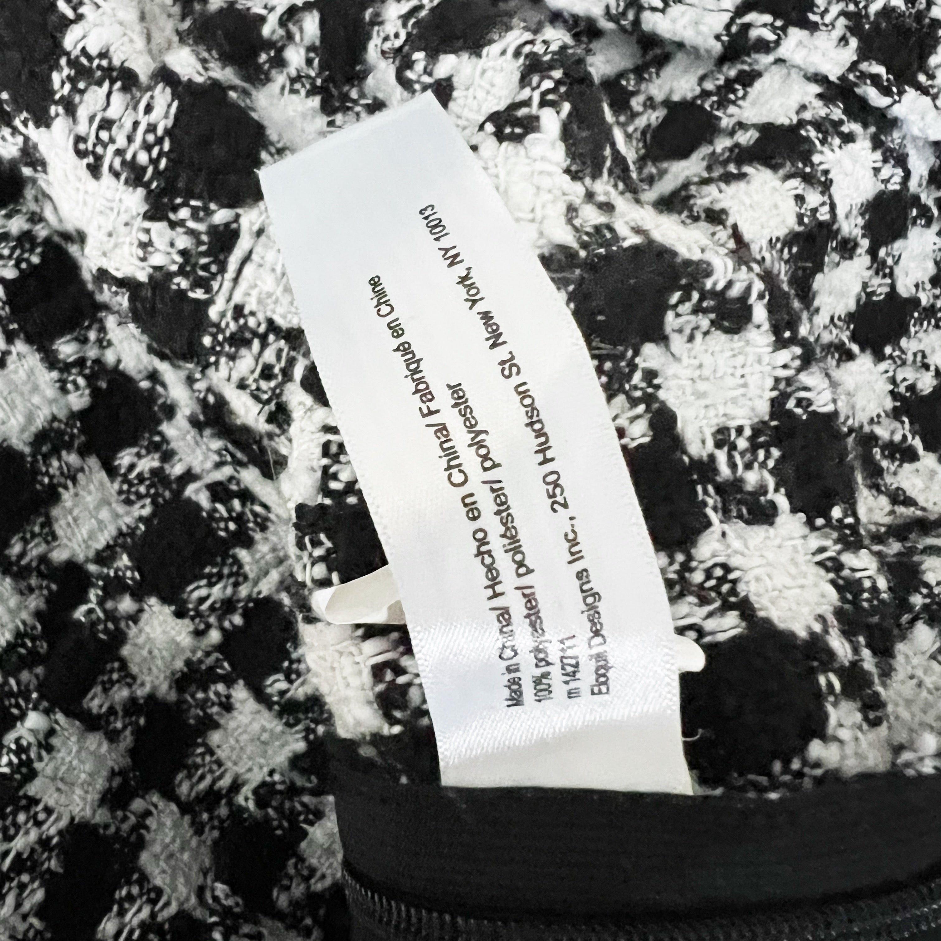 Eloquii Black White Houndstooth Check Woven Print Pleated Sparkle Mini Skirt 18