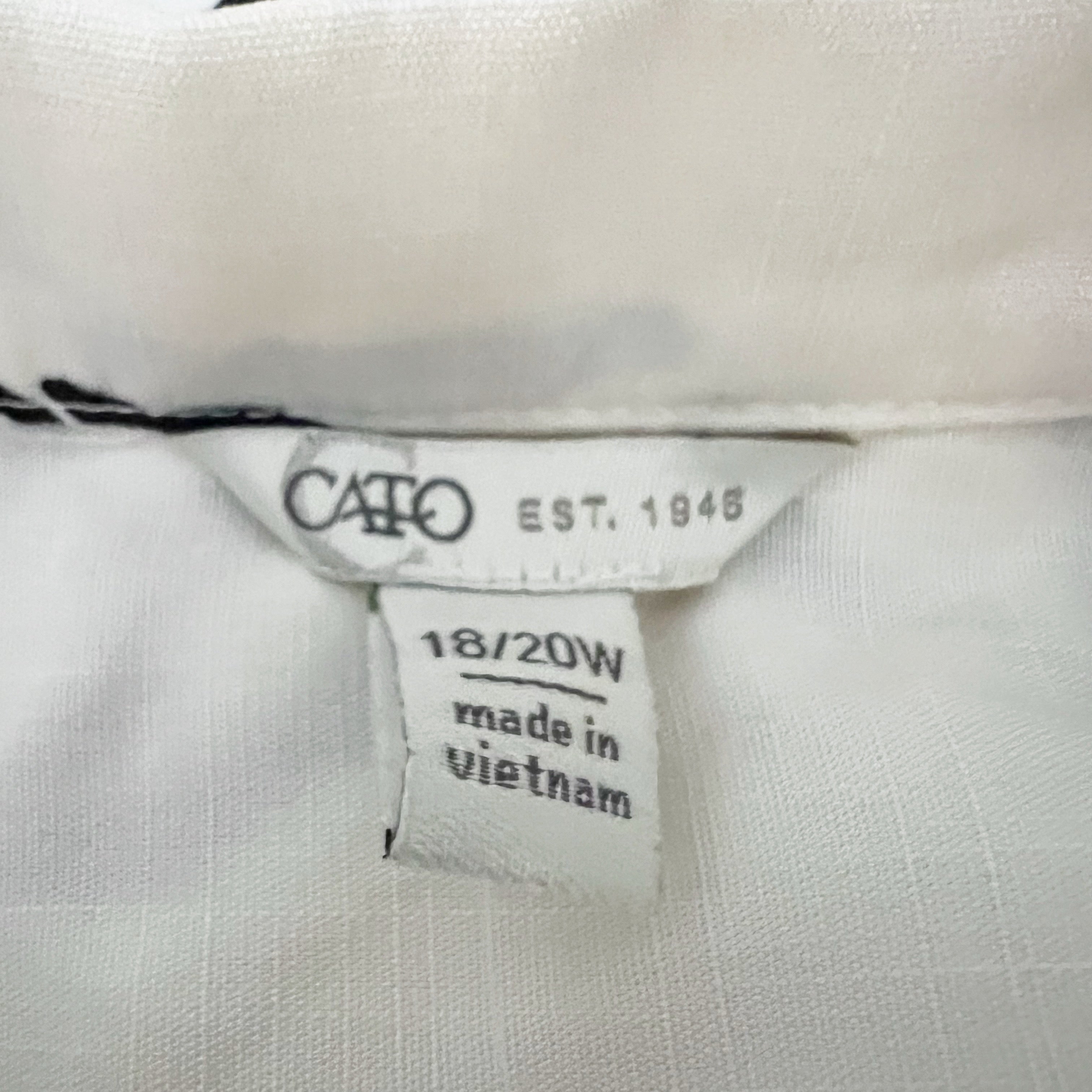 NEW Cato Fashions Black White Floral Print Pattern Button Front Shirt Dress