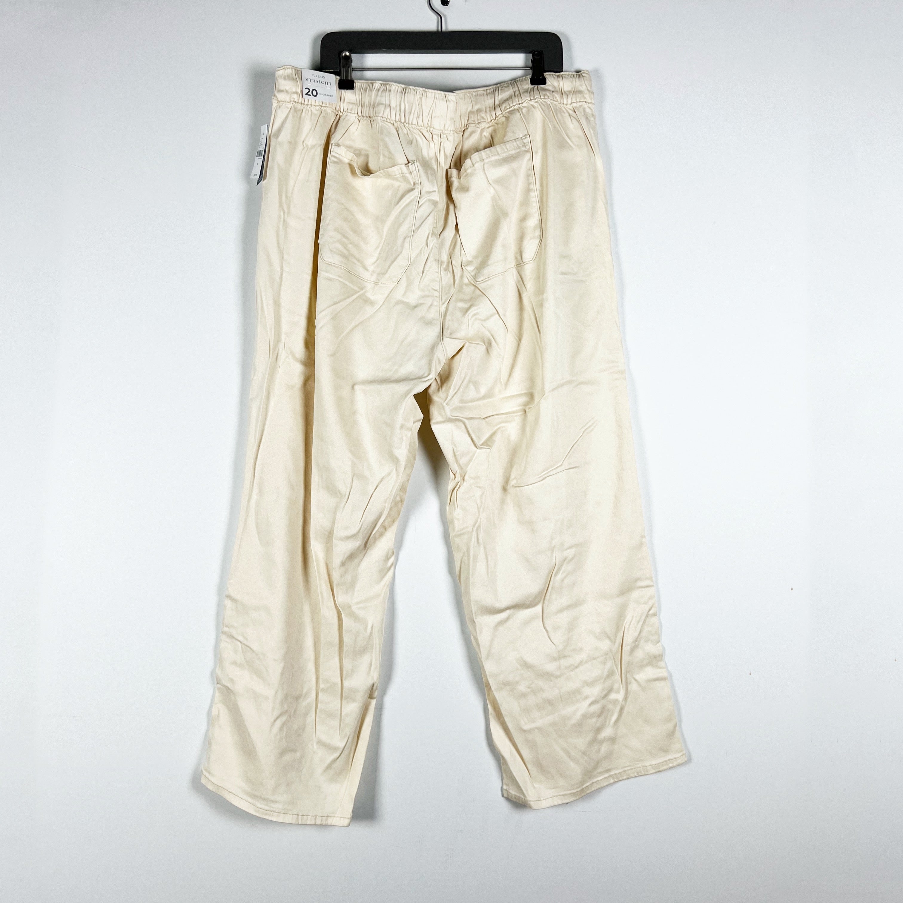 NEW Lane Bryant Women's Pull On Straight Leg High Rise Trouser Pants Ivory 20