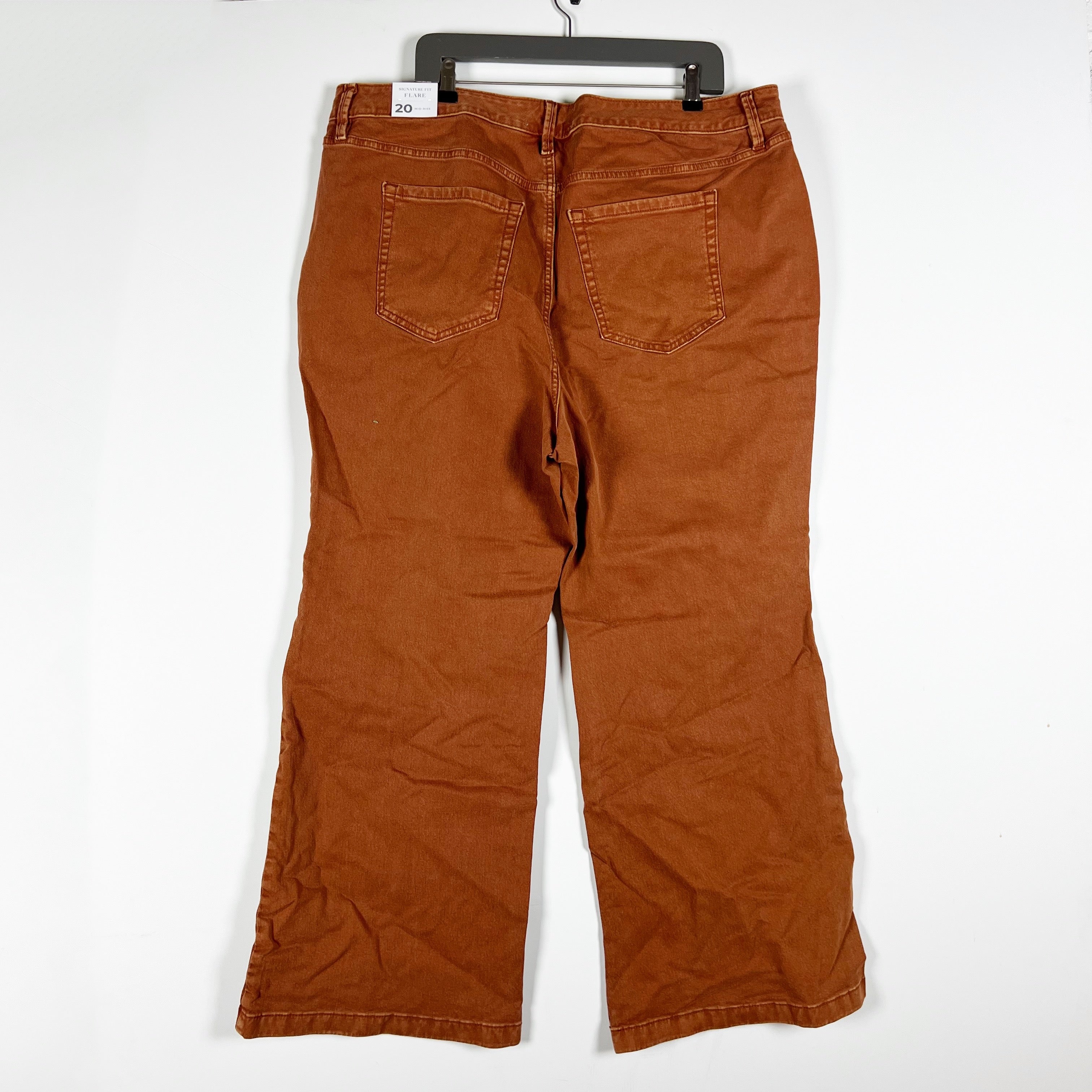 NEW Lane Bryant Signature Flare Mid Rise Cotton Stretch Denim Pants Copper Brown