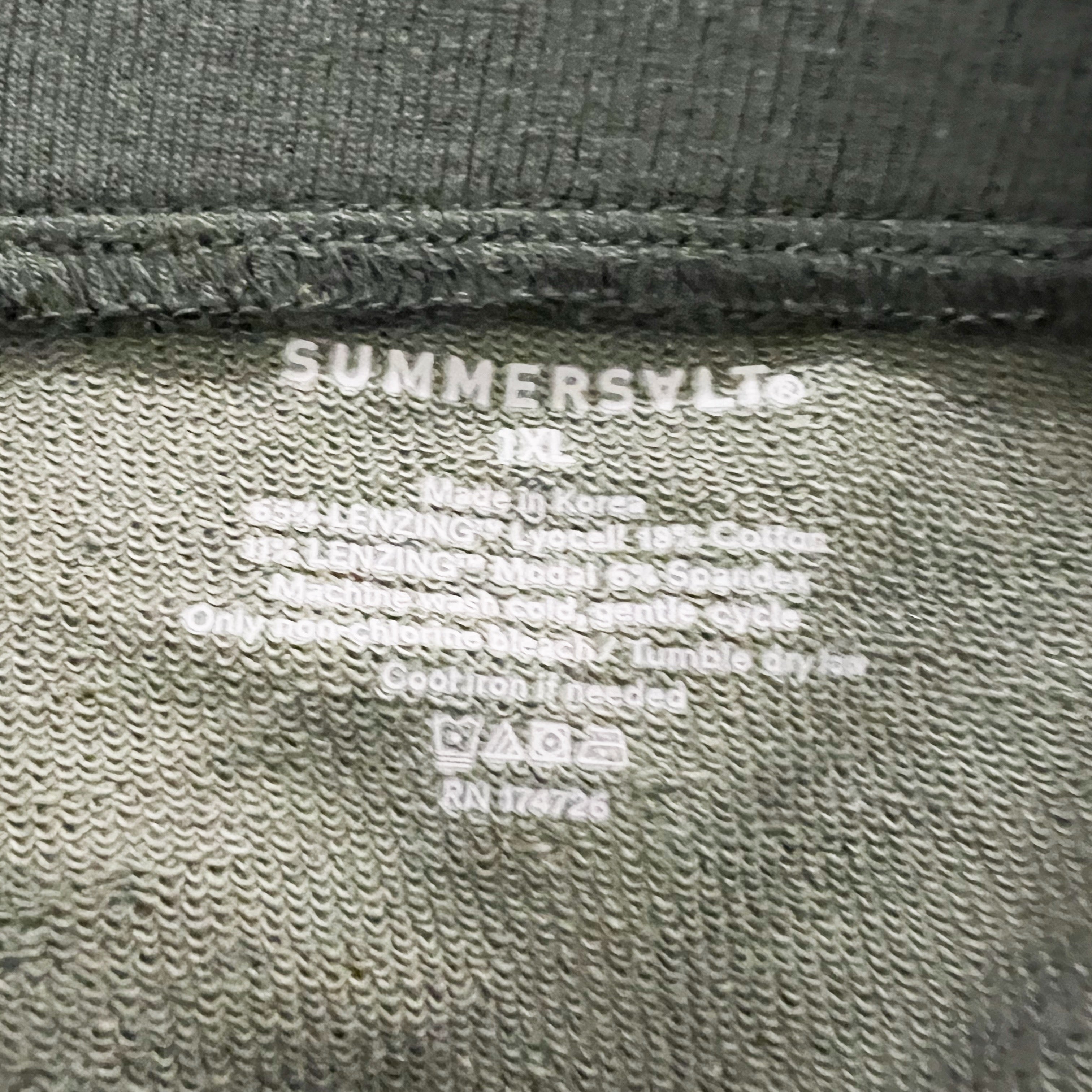 Summersalt The Softest French Terry Tie Waist Ankle Crop Pants Olive Green 1XL