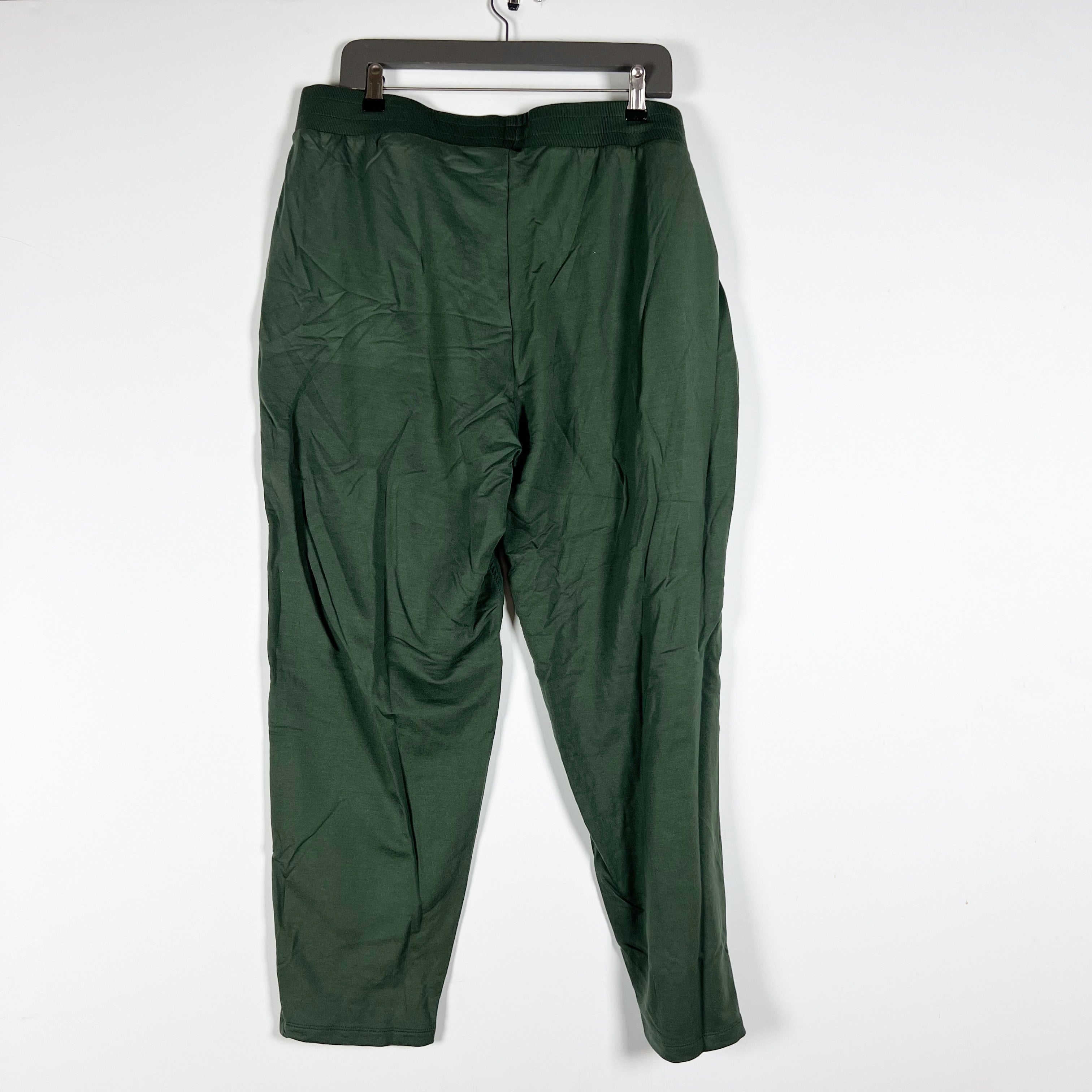 Summersalt The Softest French Terry Tie Waist Ankle Crop Pants Olive Green 1XL