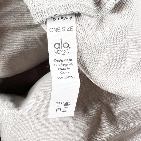 Alo Yoga Cotton Gray White Tie Dye Print Pattern Oversize Gym Tote Bag Purse