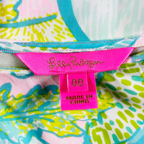 Lilly Pulitzer Avena One Shoulder Sleeve Top In Urchin Pink Vitamin Sea Blouse