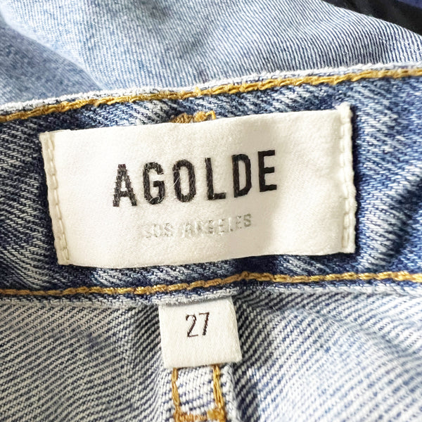 Agolde 90's Mid Rise Loose Fit Straight Leg Cotton Distressed Denim Jeans Major