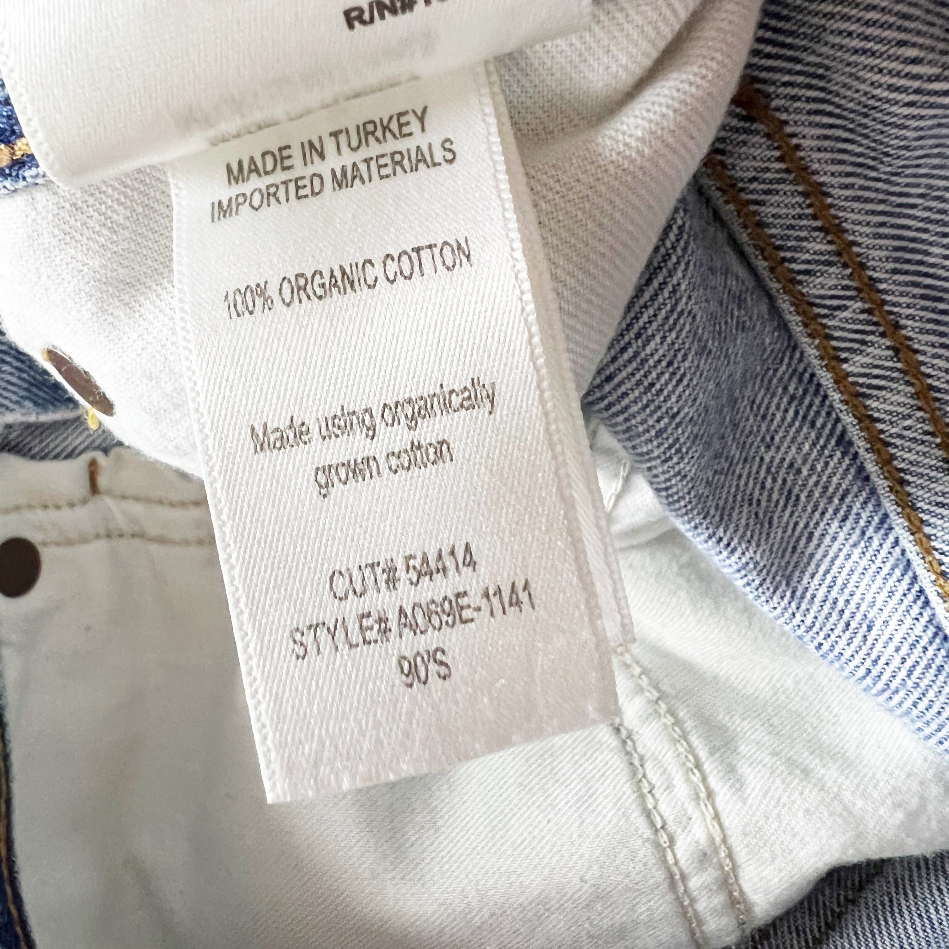 Agolde 90's Mid Rise Loose Fit Straight Leg Cotton Distressed Denim Jeans Major