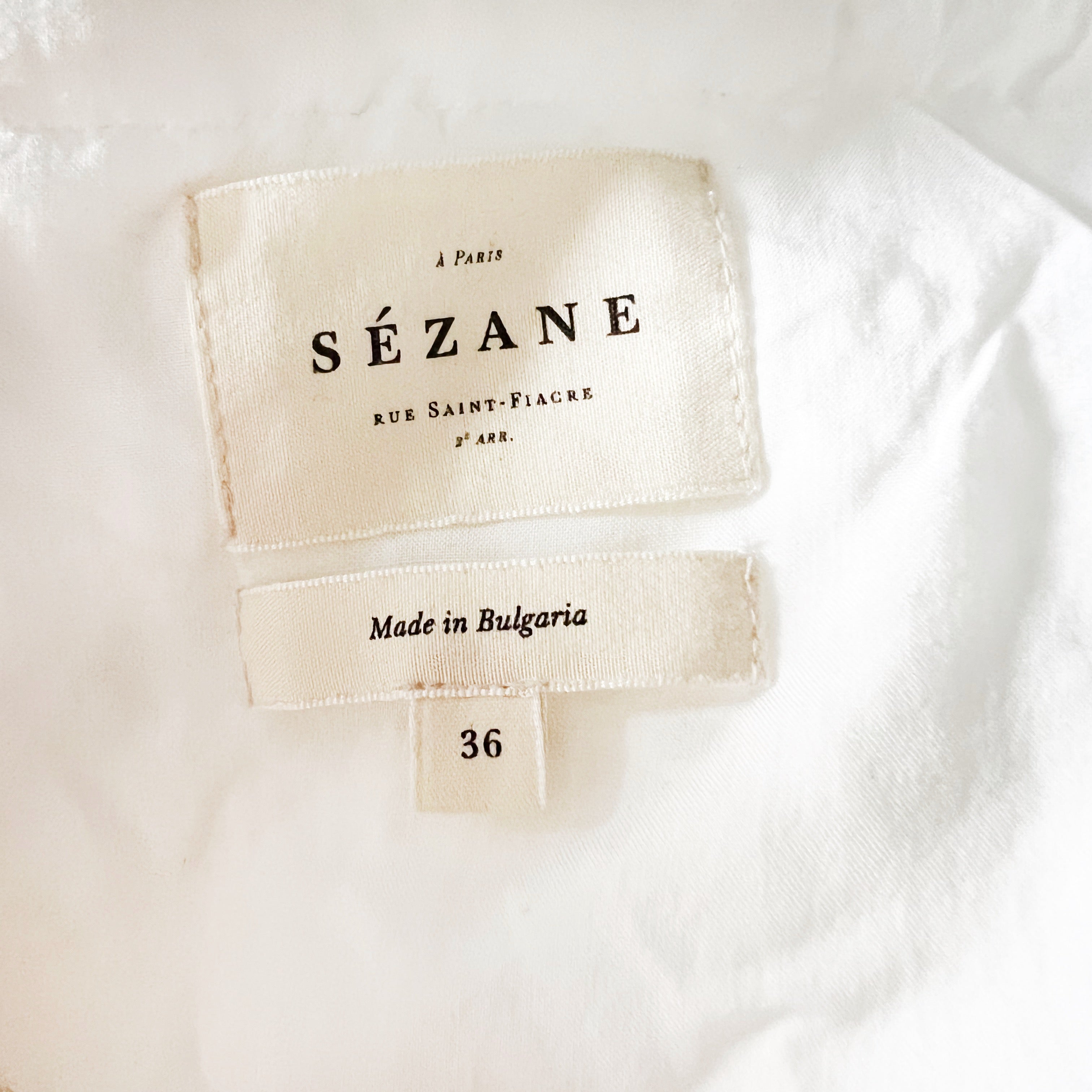 Sezane Isidore Delicate Eylet Lace Floral Trim Applique Pleated Midi Dress White