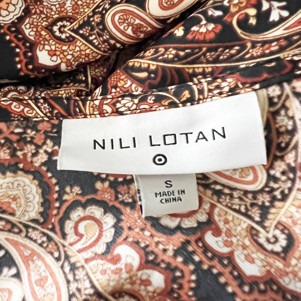 Nili Lotan x Target Brown Multicolor Paisley Print Pattern Mini Slip Dress S