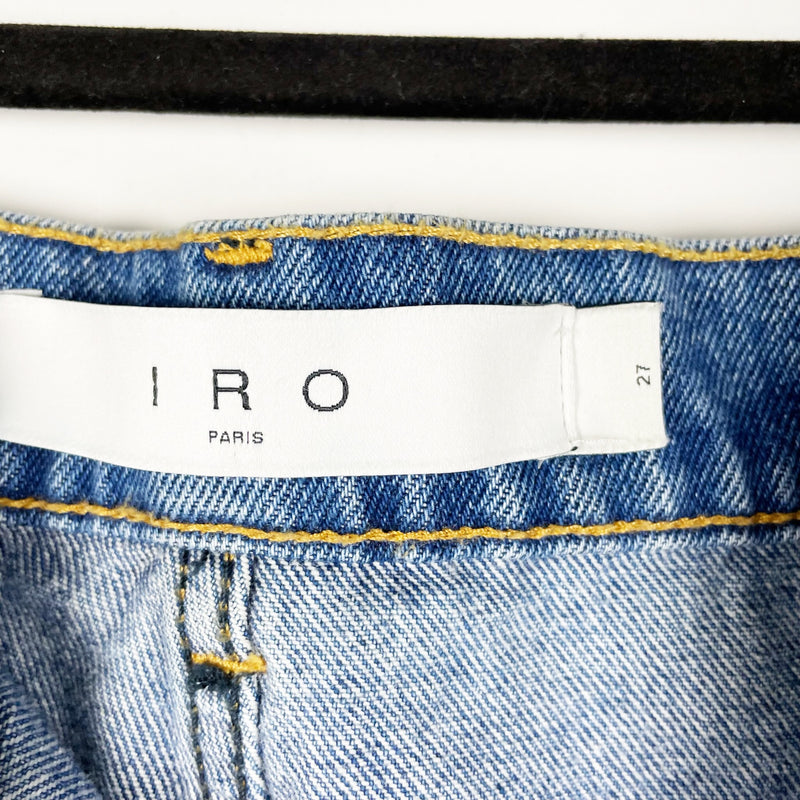 IRO Sarrig Degrade High Rise Tapered Ombre Blue Denim Cotton Jeans Pants 27