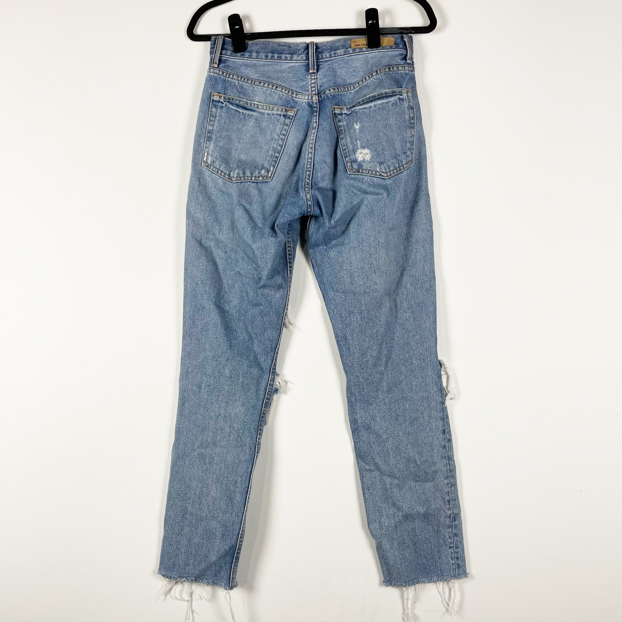GRLFRND Karolina Cotton Ripped Distressed Straight Leg Jeans A Little More Love