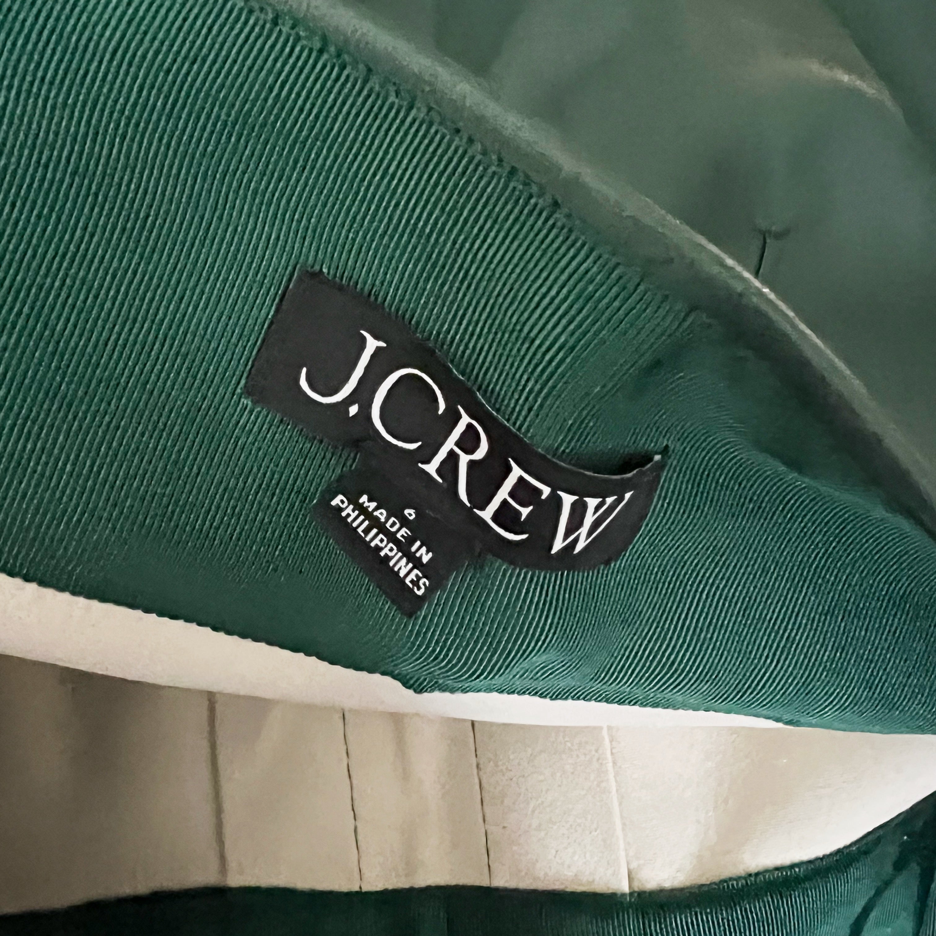 J. Crew Center Pleat Faux Vegan Leather Mini A Line Skirt Army Green 6