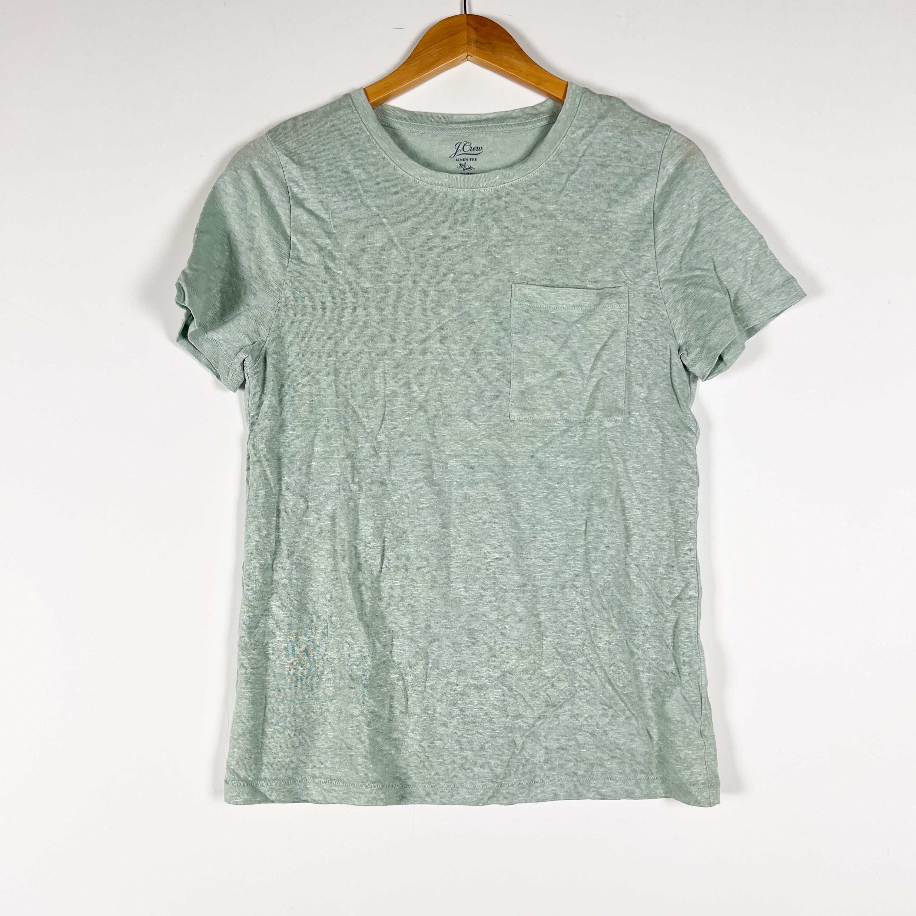NEW J. Crew Linen Knit Lightweight Crew Neck Short Sleeve Tee Shirt Light Mint M