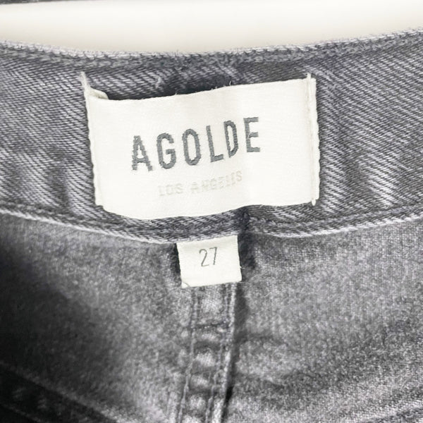 Agolde Denim Women's Parker Vintage Cut Off Cotton Jean Shorts Crash Black 27